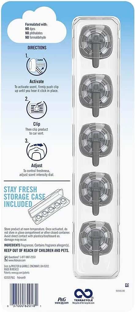 Febreze Car Air Fresheners, New Car Scent, Odor Eliminator for Strong Odors Car Vent Clips (2 Count)