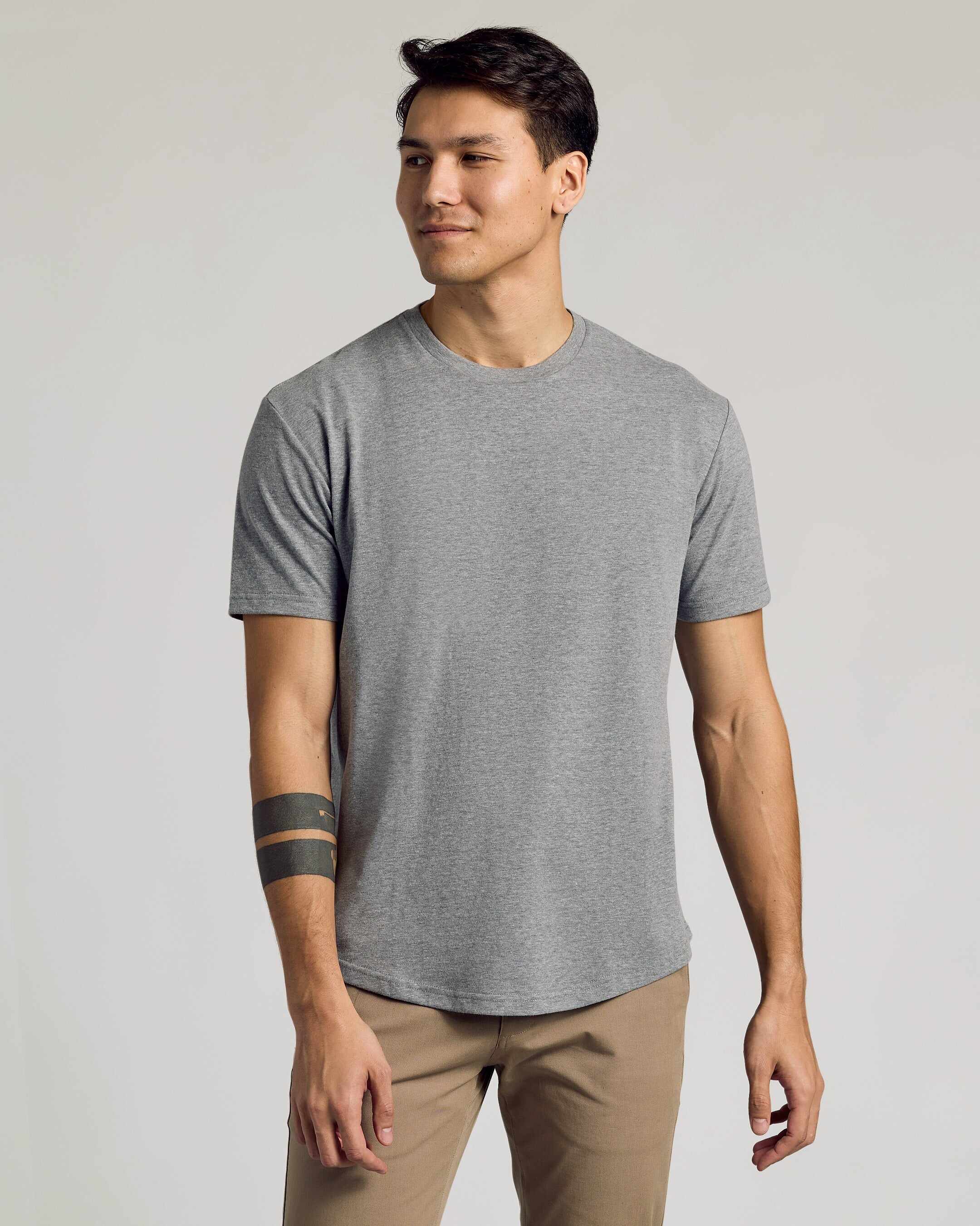 Short Sleeve Curved Hem Crew 3-Pack