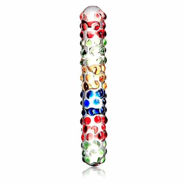 Dual-Ended Spiral Crystal Glass Dildo - G-Spot & Clitoral Massager