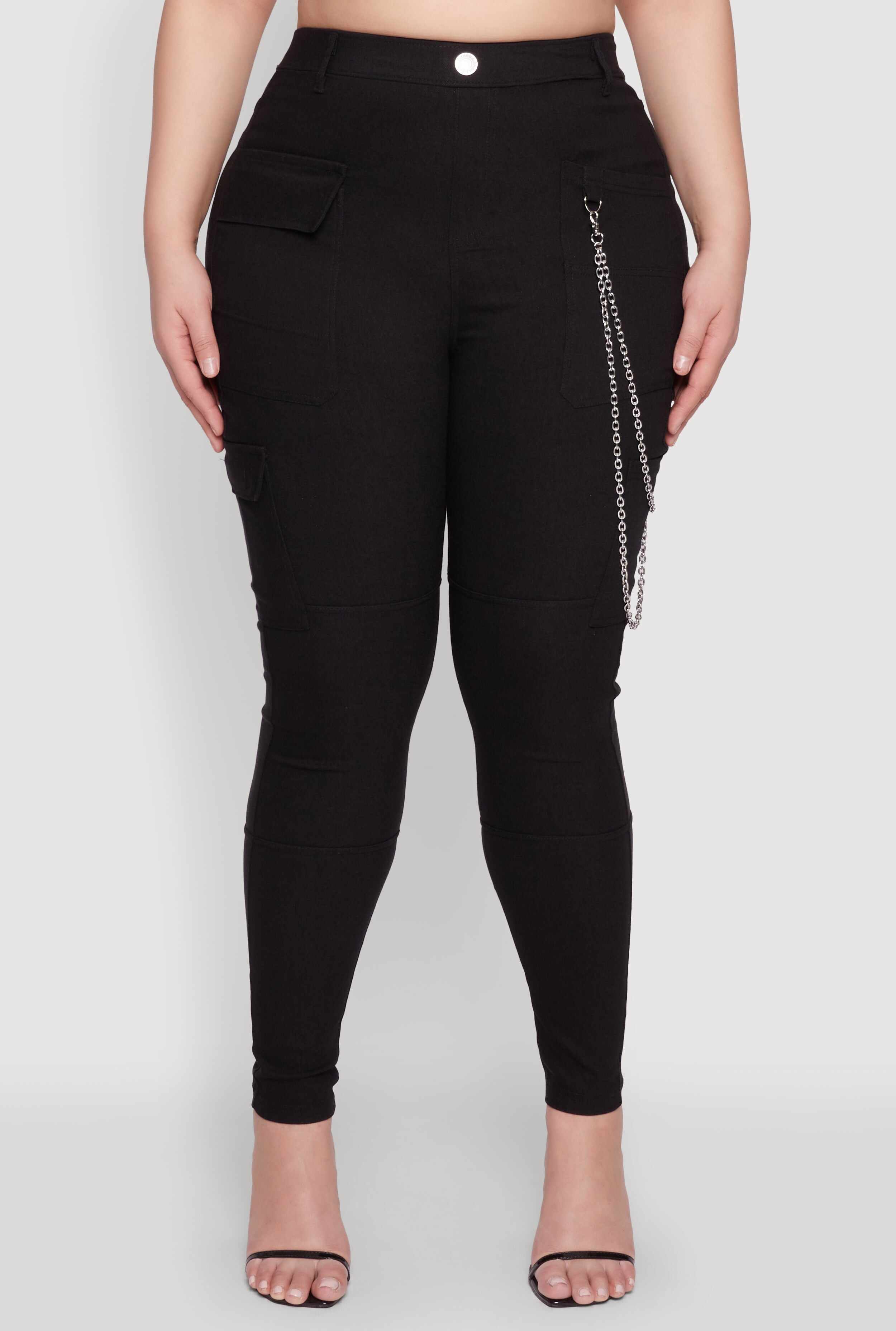 Plus Size Chain Detail Cargo Pants