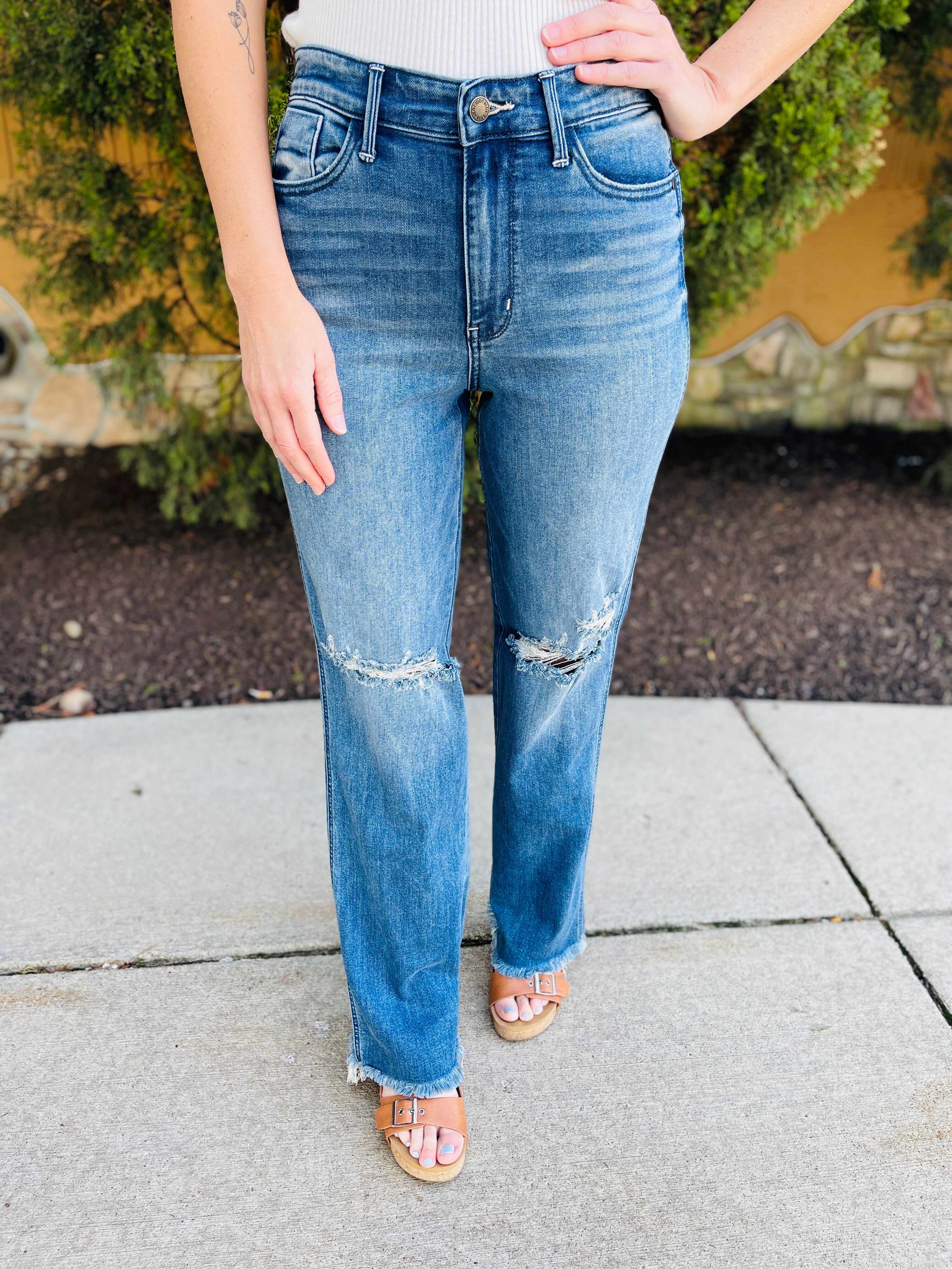 REG/CURVY Straight Up Wide Leg Straight Jeans
