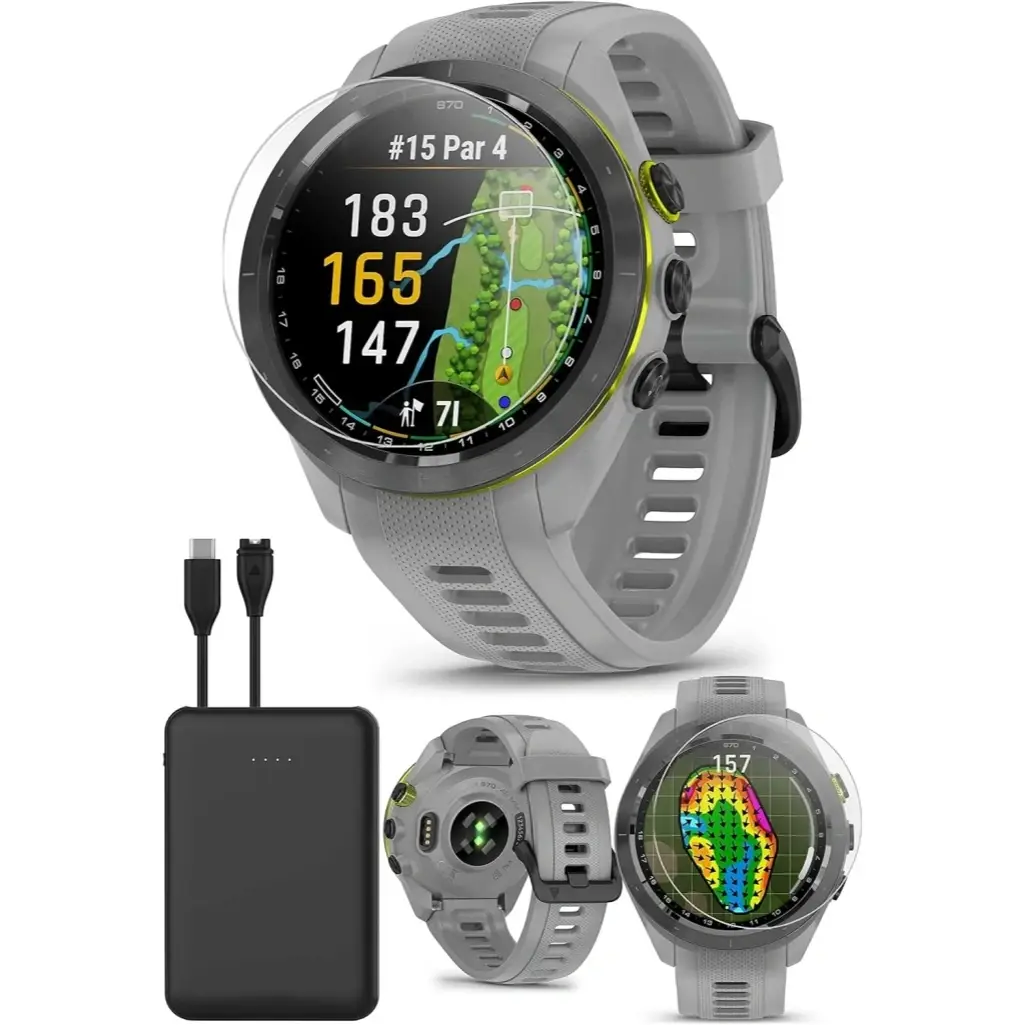 Spring Sale⛳S70 (White, 42mm) Golf GPS Watch Bundle