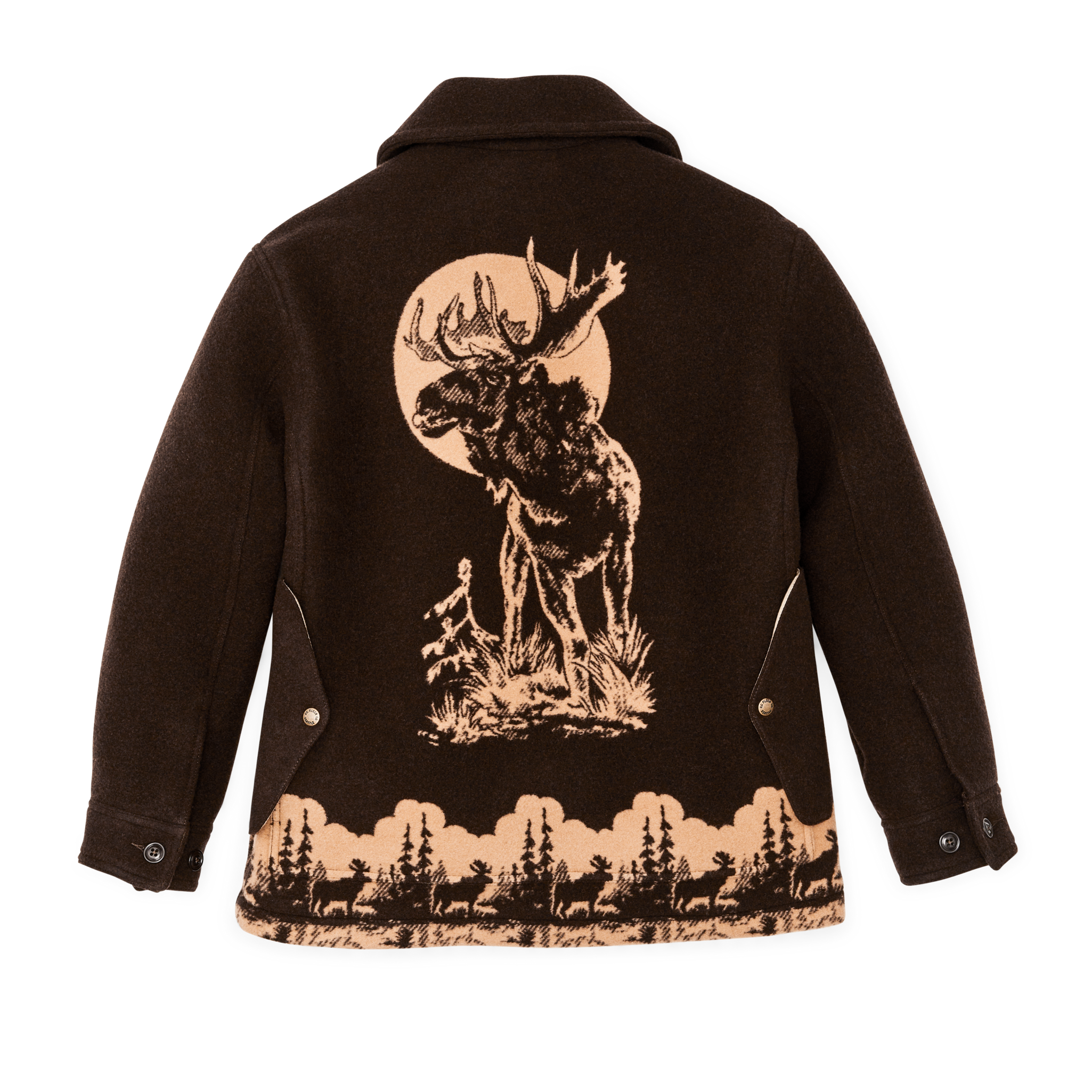 Women's Jacquard Wool Cruiser Jacket - Brown / Khaki Moose