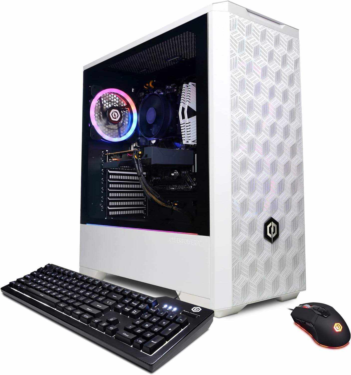 CyberpowerPC Gamer Master Gaming PC, AMD Ryzen 7 7700X 4.5GHz, GeForce RTX 4070 Ti 12GB, 16GB DDR5, 1TB NVMe SSD, Wi-Fi Ready & Windows 11 Home (GMA1418A), ‎22.05 x 22.05 x 12.2 inches, White