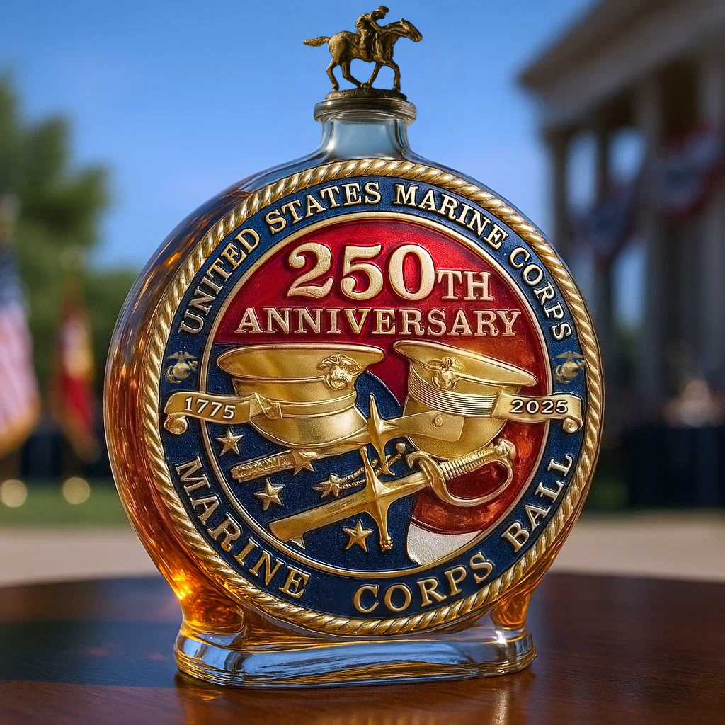 United States Marine Corps 250th Anniversary Commemorative Whiskey Bottle
