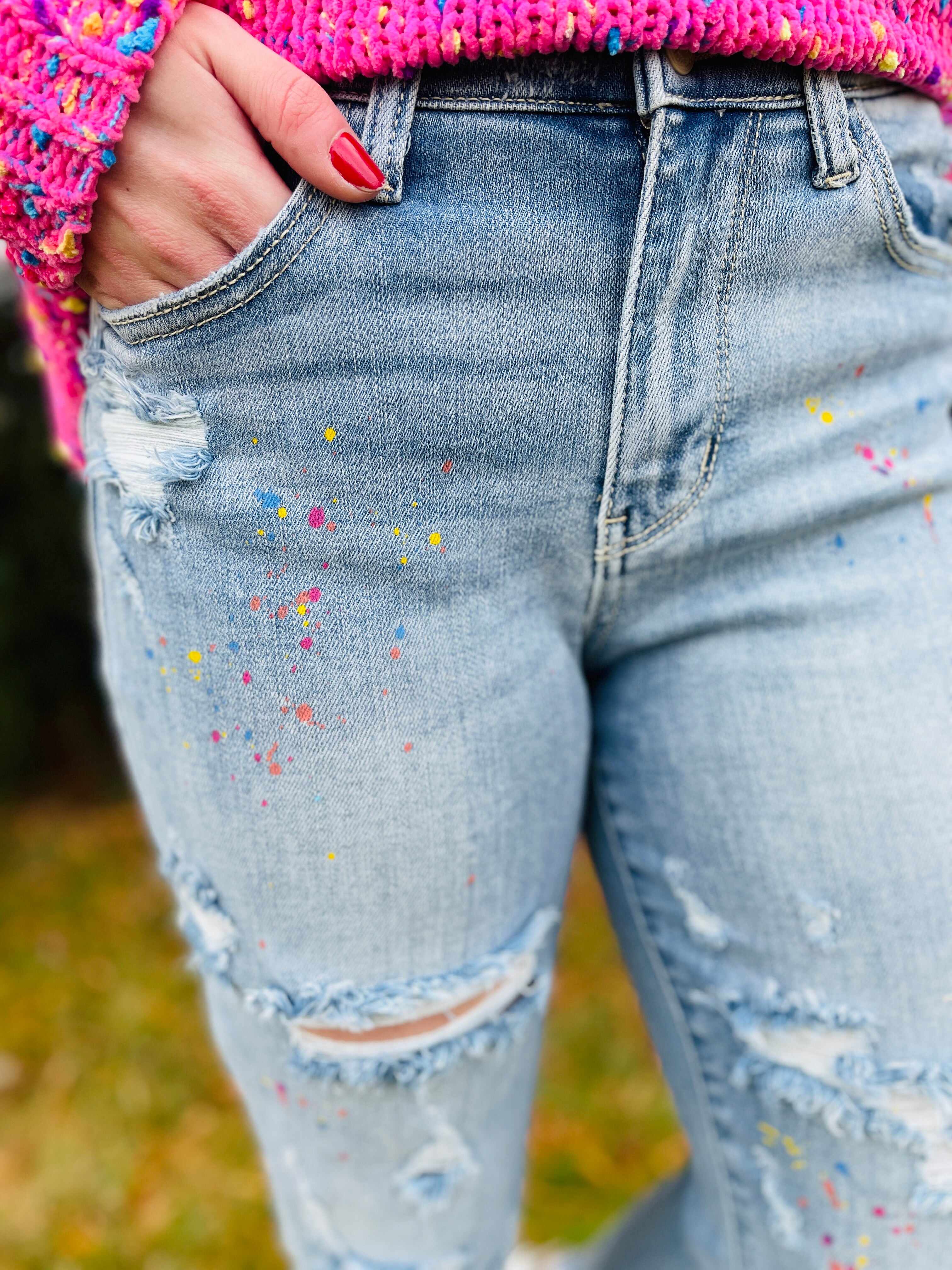 Plus/Reg Color Me Happy Boyfriend Jeans