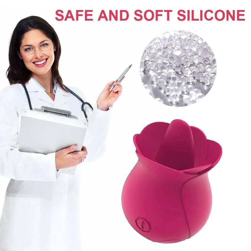 Rose Clit Sucker & G-Spot Vibrator: Tongue Licking Masturbator