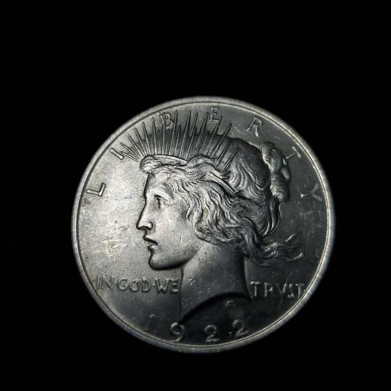 1922  Silver Peace Dollar AU  -  Lot#929 Reg 49