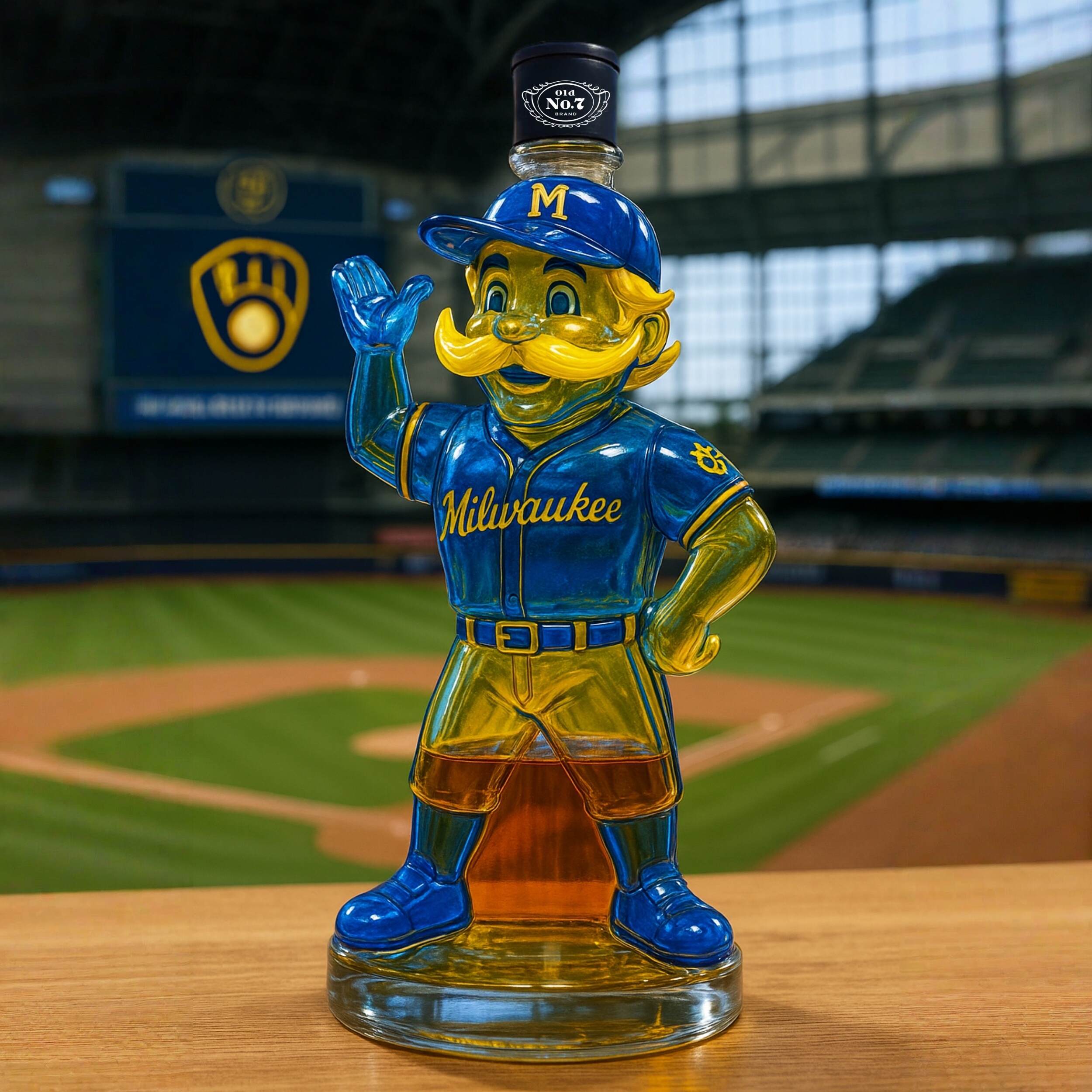 Bernie Brewer Championship Whiskey Bottle