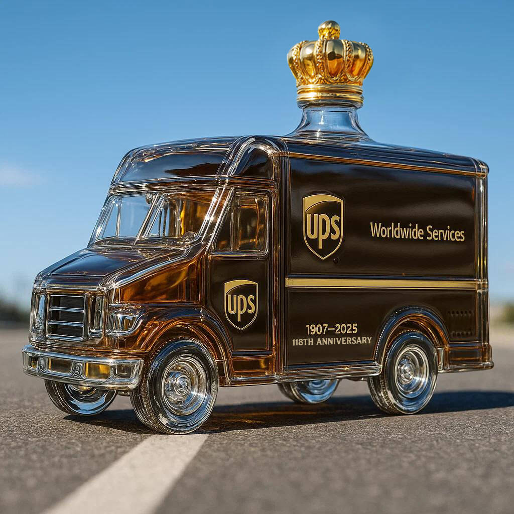 UPS 118th Anniversary Brown Truck Whiskey Bottle