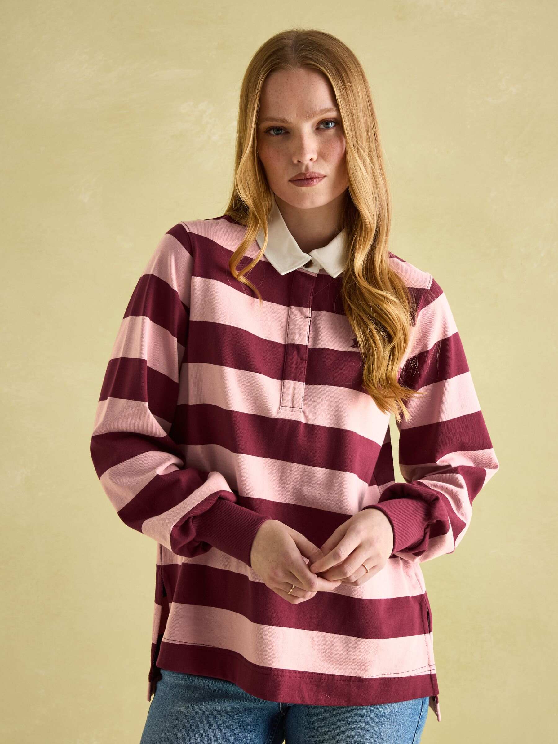 Sammie Pink & Red Striped Heavyweight Cotton Rugby Shirt