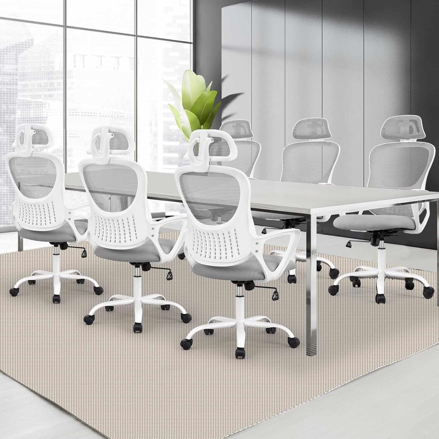 Ergonomic Office Chair, High Back Desk Chair with Headrest, Home Office Swivel Mesh Computer Chair, Executive Office Chair