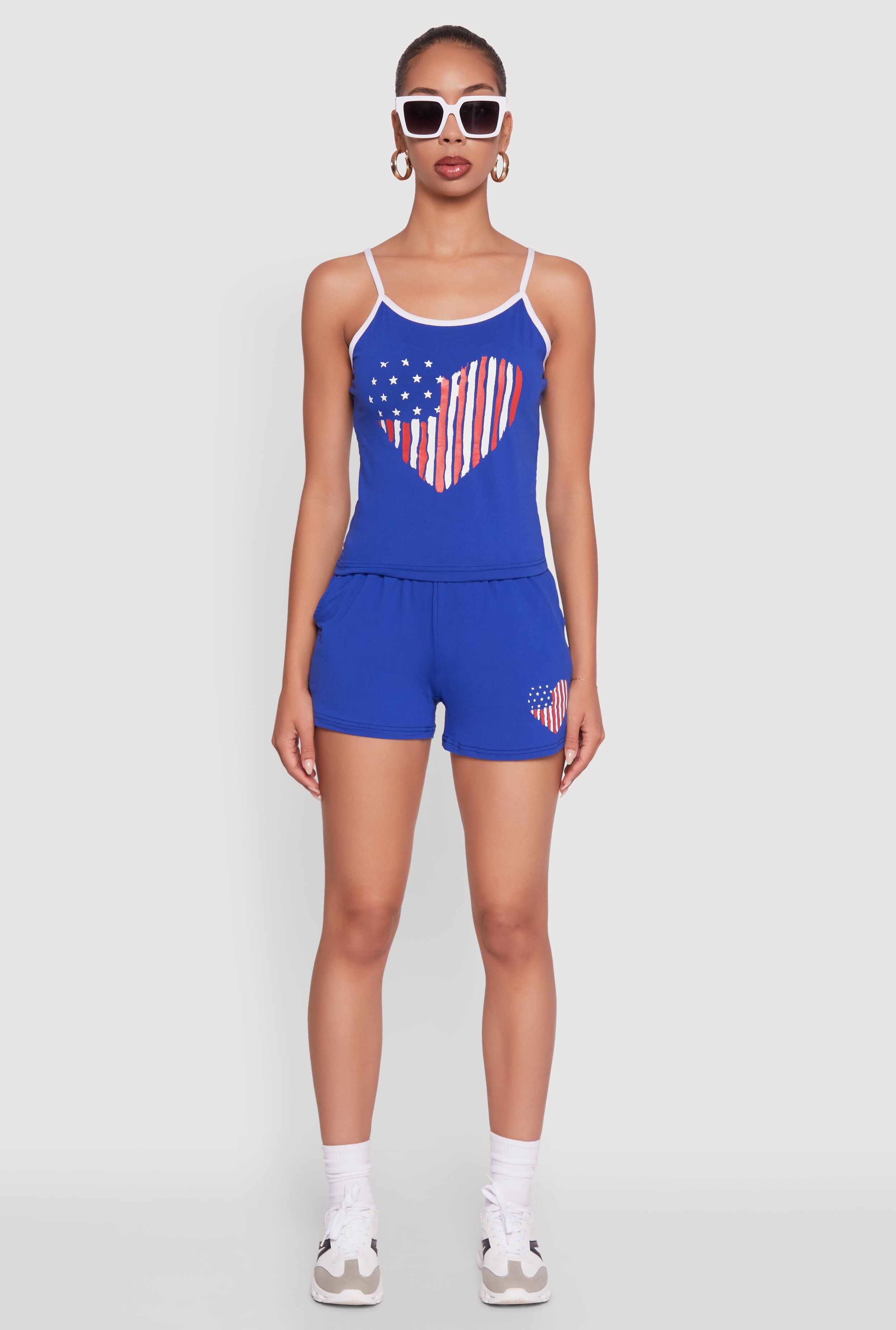 American Flag Heart Graphic Cami