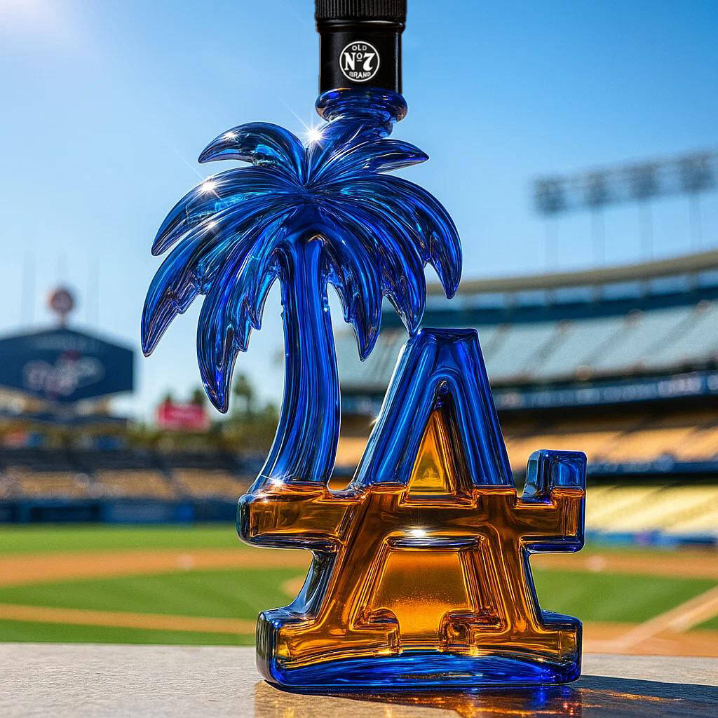 LA Palm Trees Whiskey Bottle