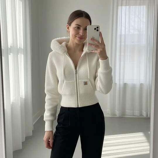 Cozy Faux Fur Collar Cardigan for Women - Perfect for Fall and Winter Outfits
