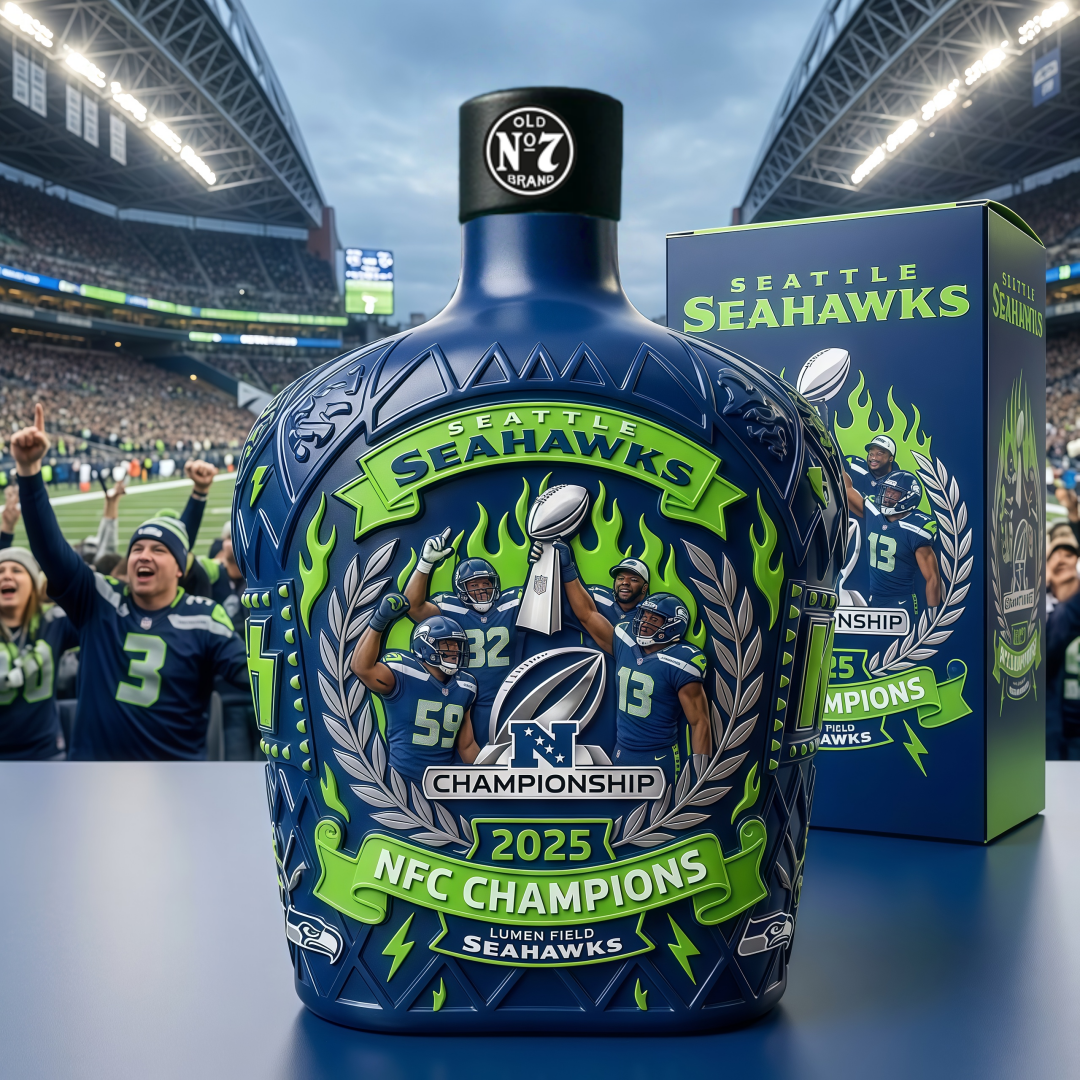 Seattle Seahawks NFC Champions Commemorative Whiskey Bottle