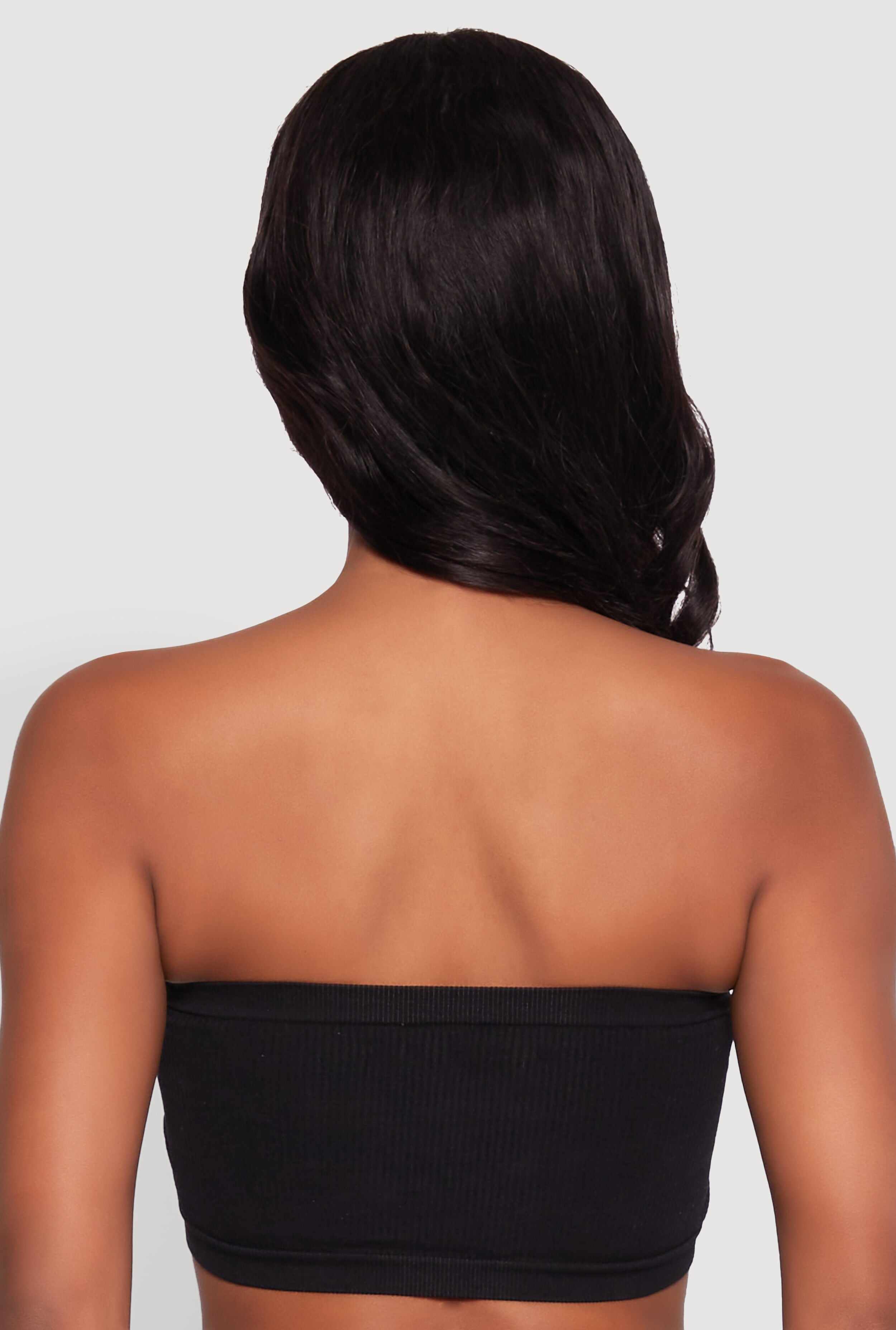 Seamless Rib Knit Bandeau Bra