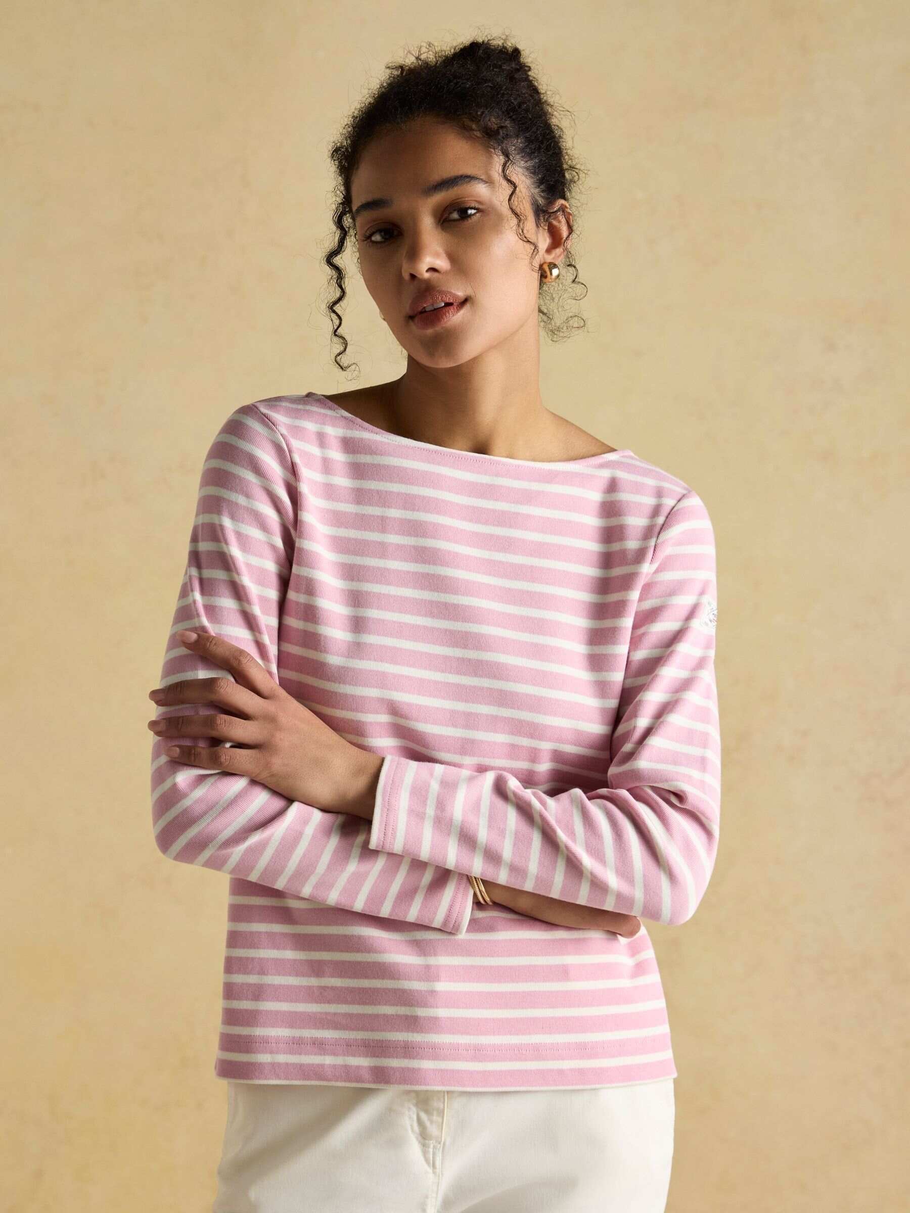 Harbour Pink Boat Neck Breton Top