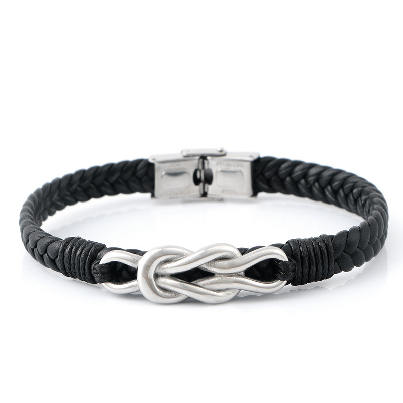 European and American cross-border popular leather magnetic buckle men's bracelet retro trend simple bracelet accessories men
