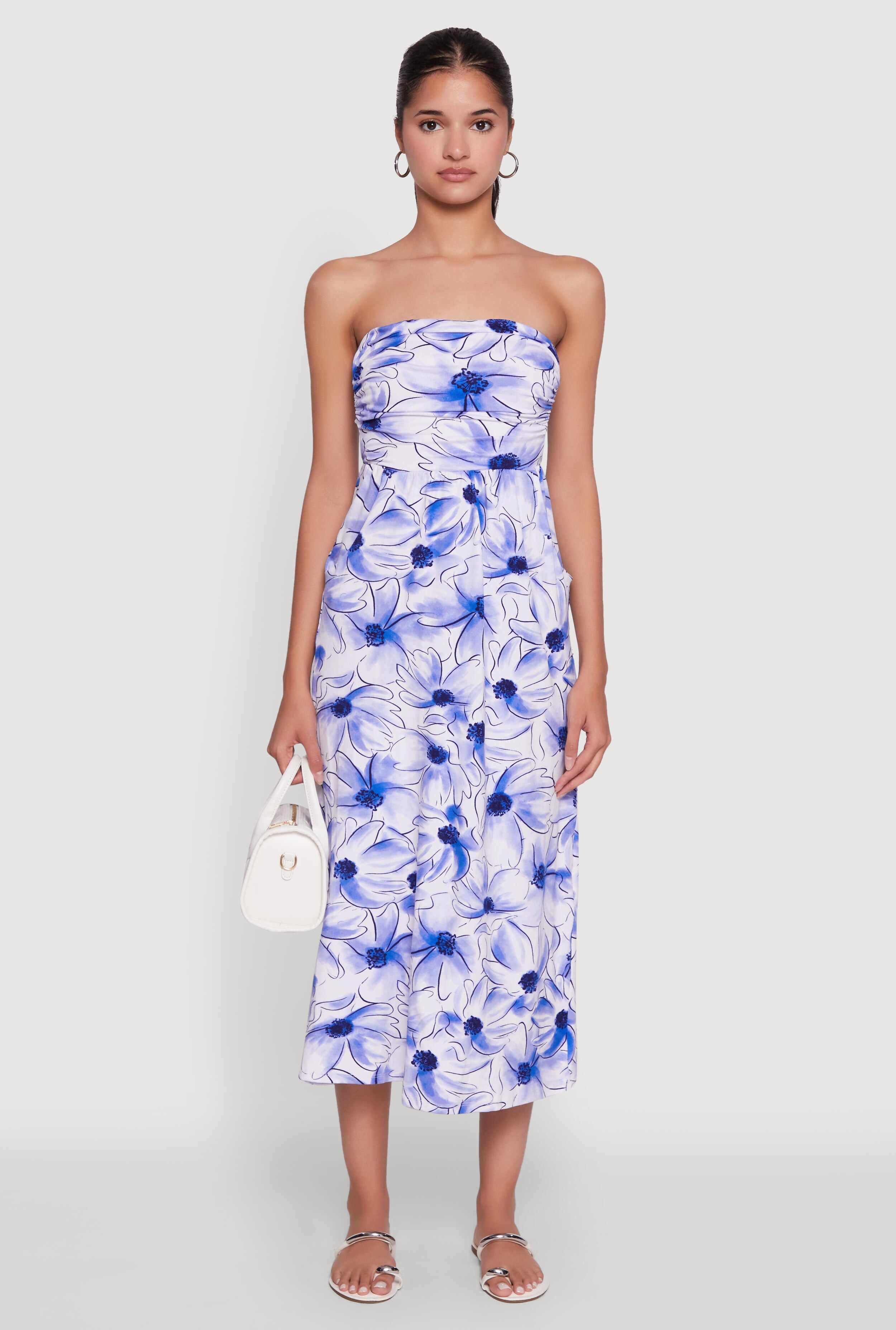 Floral Ruched Tube Sundress