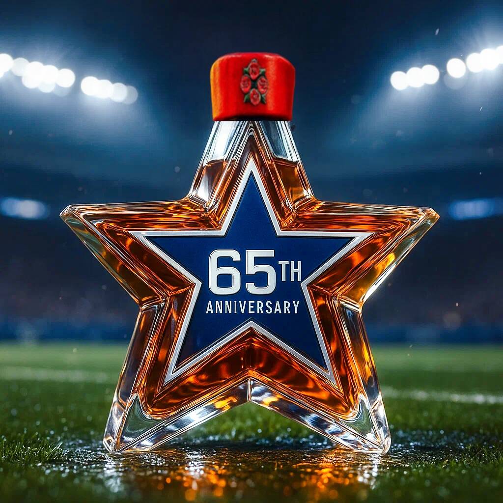 Dallas Cowboys 65th Anniversary Whiskey Bottle