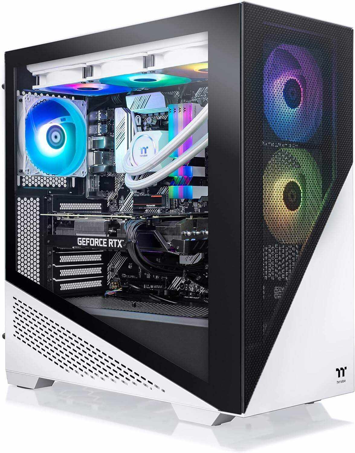 Thermaltake Frostbite 380 Gaming Desktop (AMD RyzenTM 7 5800X 8-core, ToughRam RGB DDR4 3600Mhz 32GB Memory, NVIDIA® GeForce RTXTM 3080, 1TB NVMe M.2, Win10 Home) D3FB-B550-380-LCS