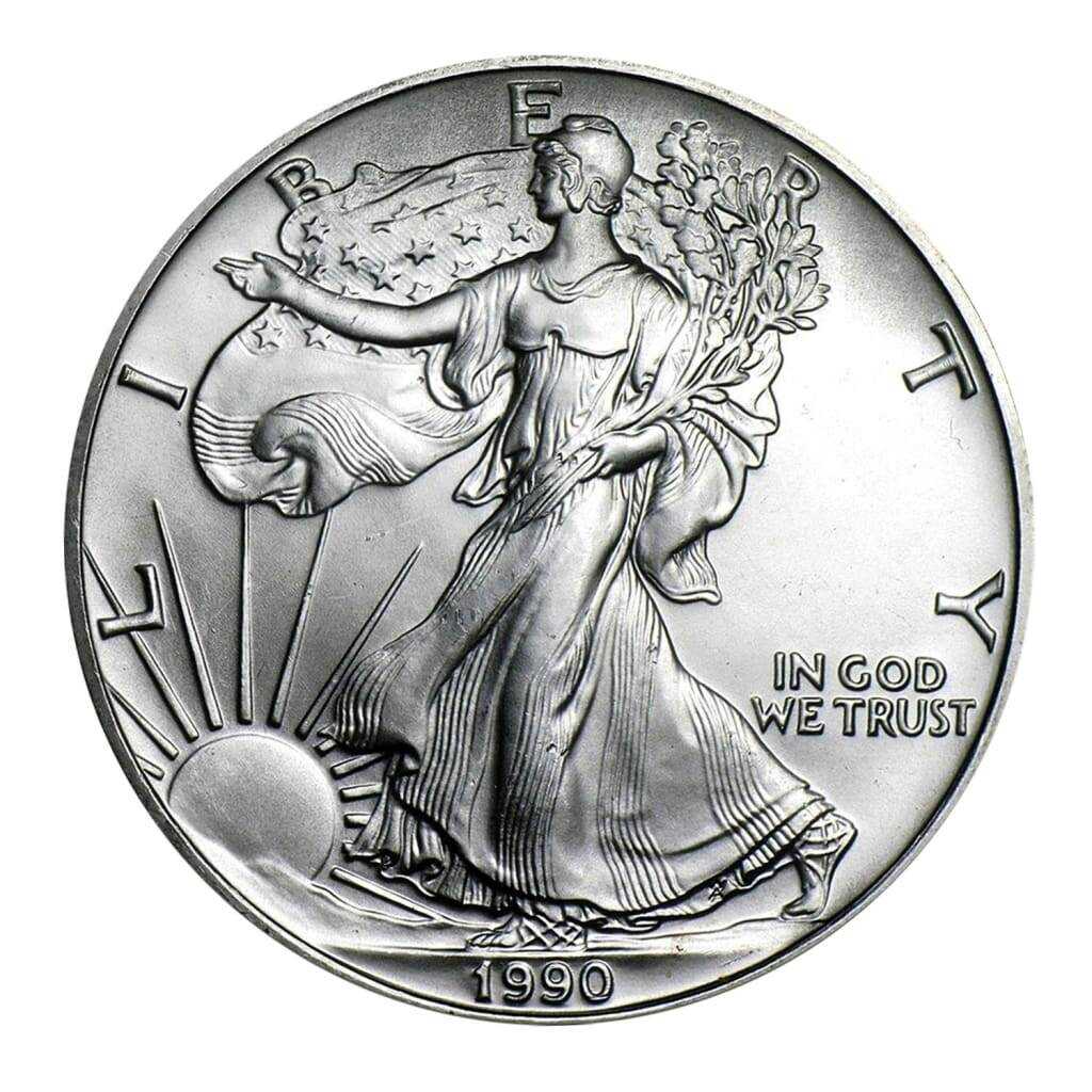 1990 $1 American Silver Eagle MS69 PCGS