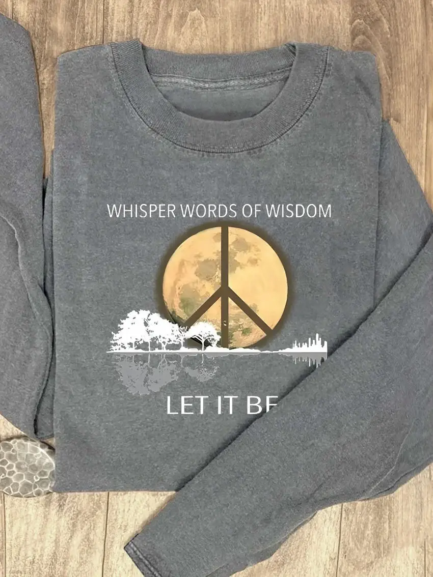 Whisper Words Of Wisdom Let It Be Art Print Casual Long Sleeves
