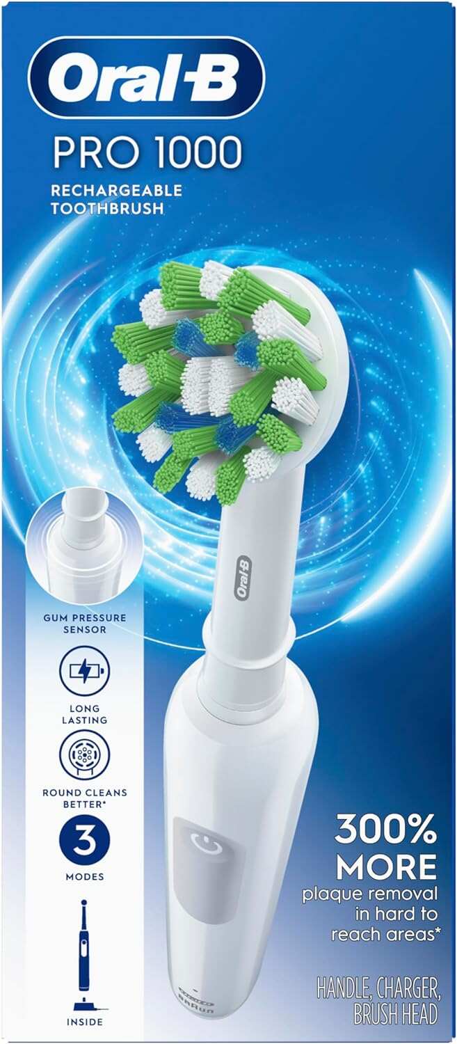 Oral-B Pro 1000 Rechargeable Electric Toothbrush, White