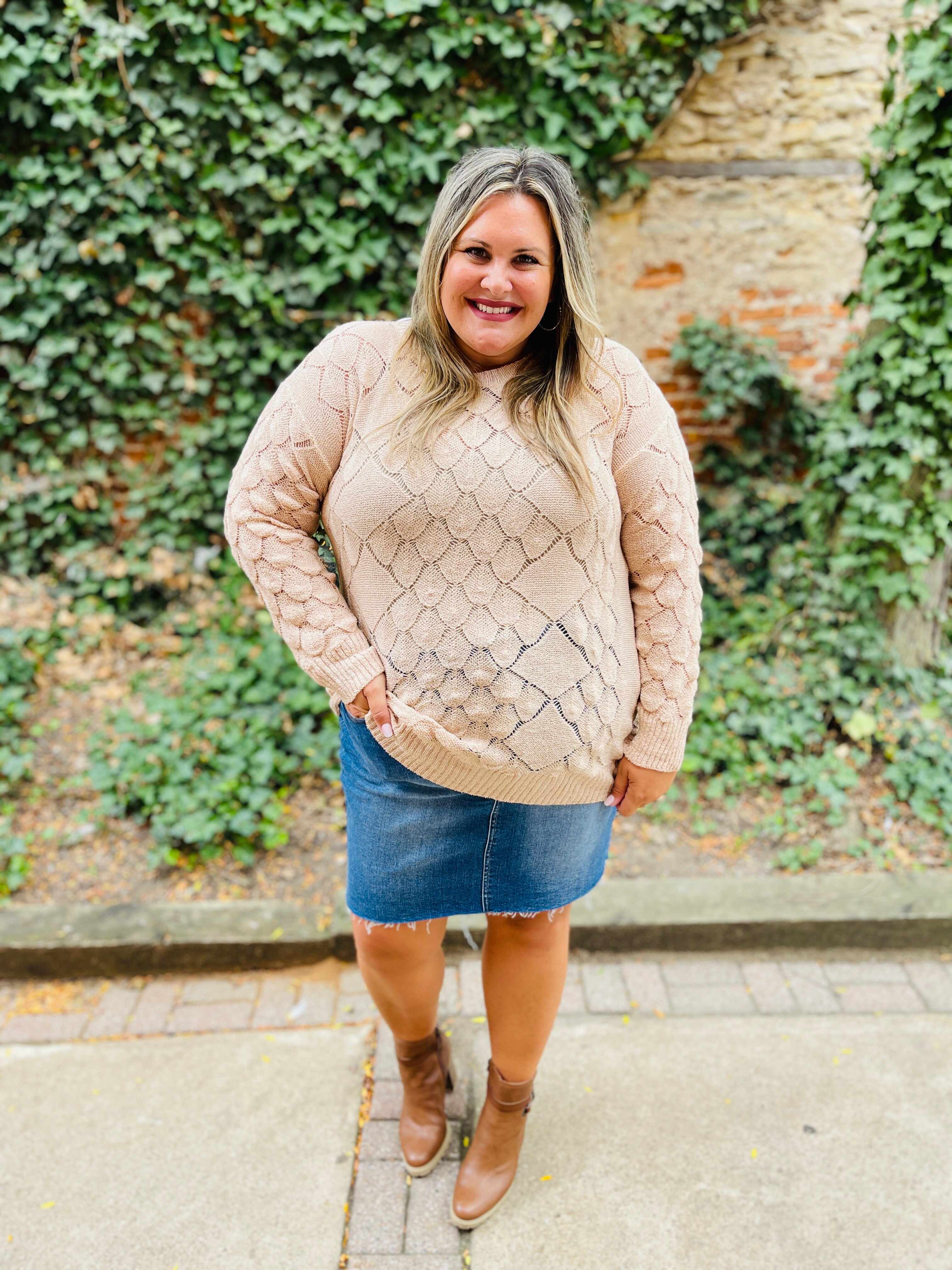 Plus/Reg I See You Looking Denim Skirt