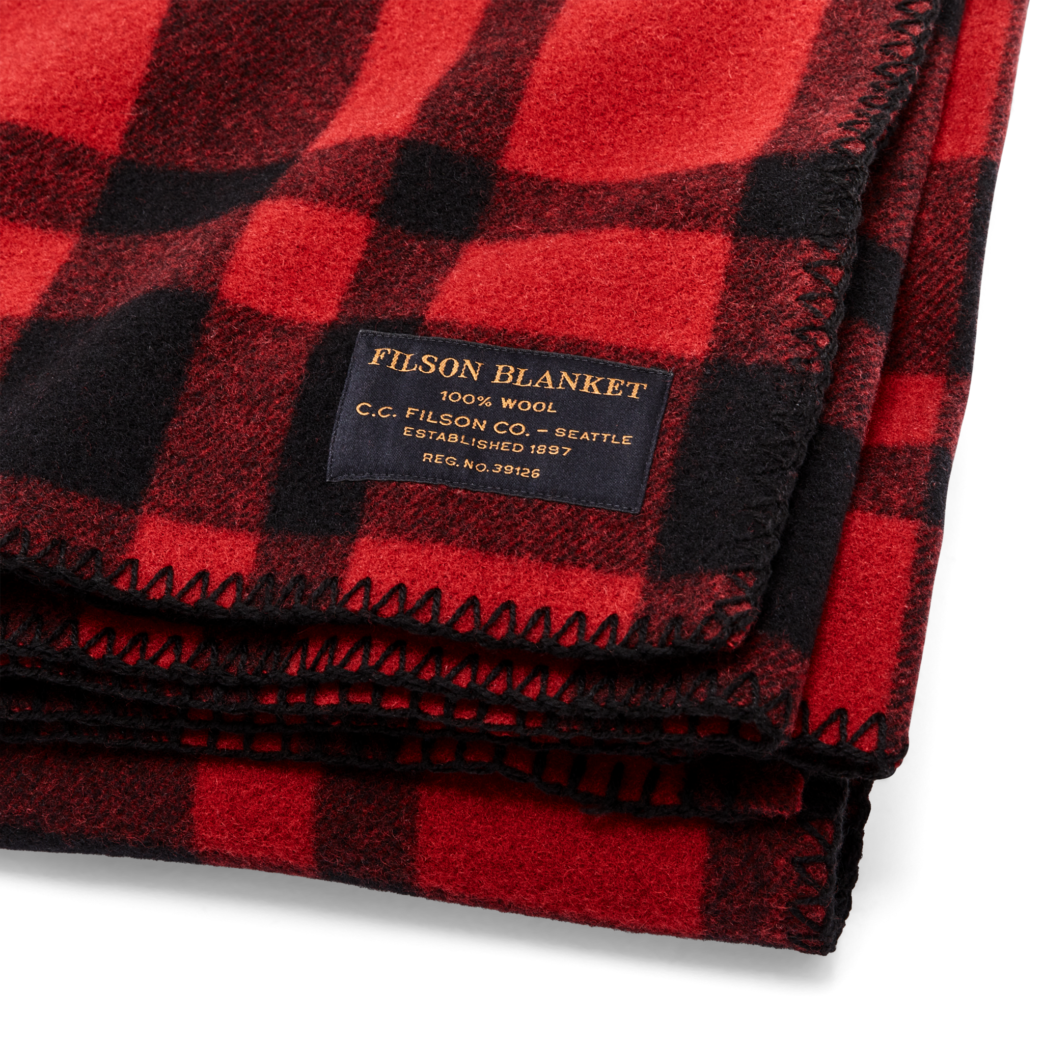 Mackinaw Wool  Blanket - Red / Black Heritage Plaid