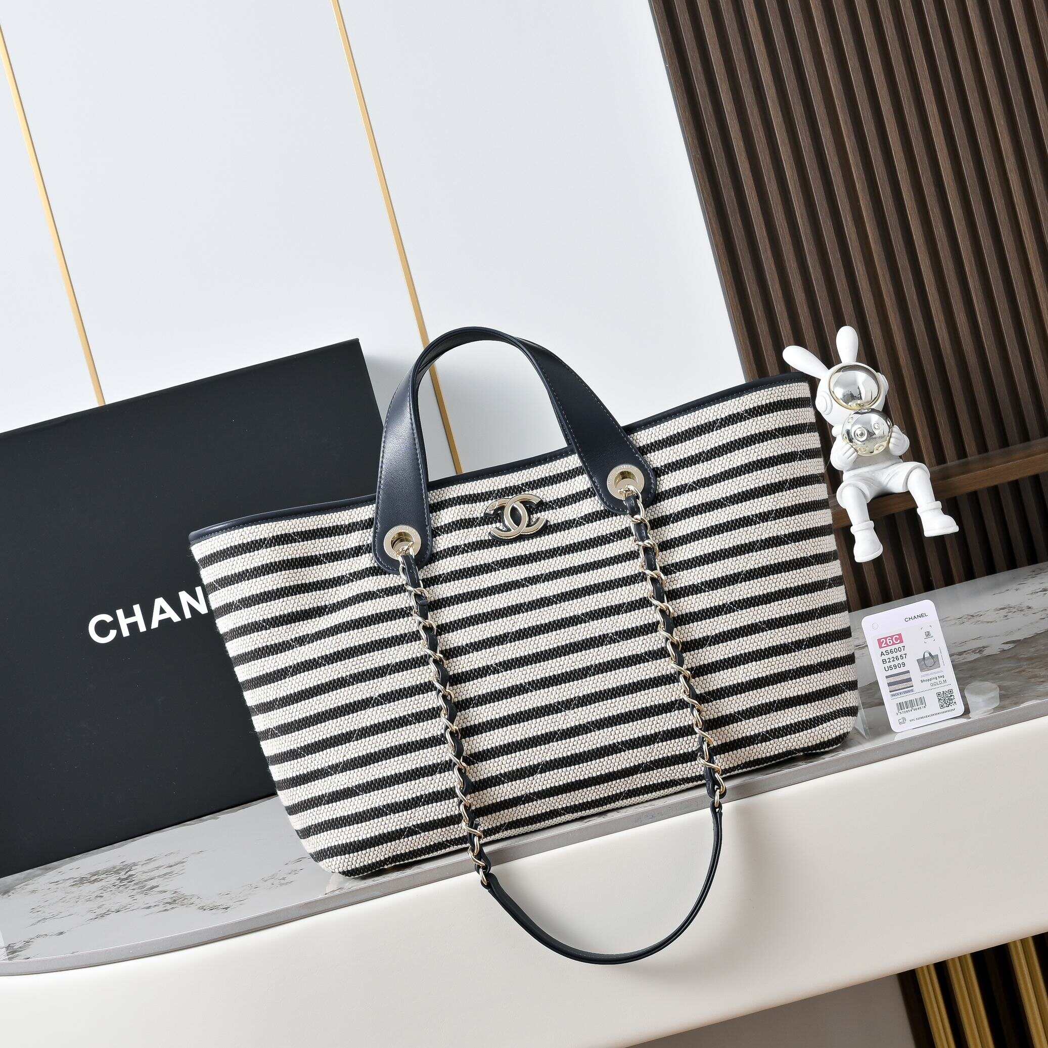 Striped Linen Beach Tote & Shopper Series