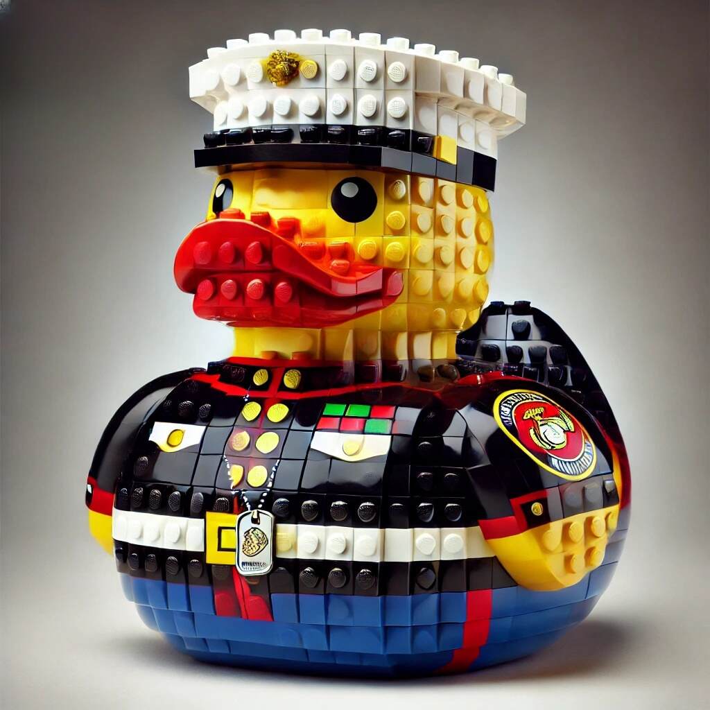 Military Themed Building Blocks Duck