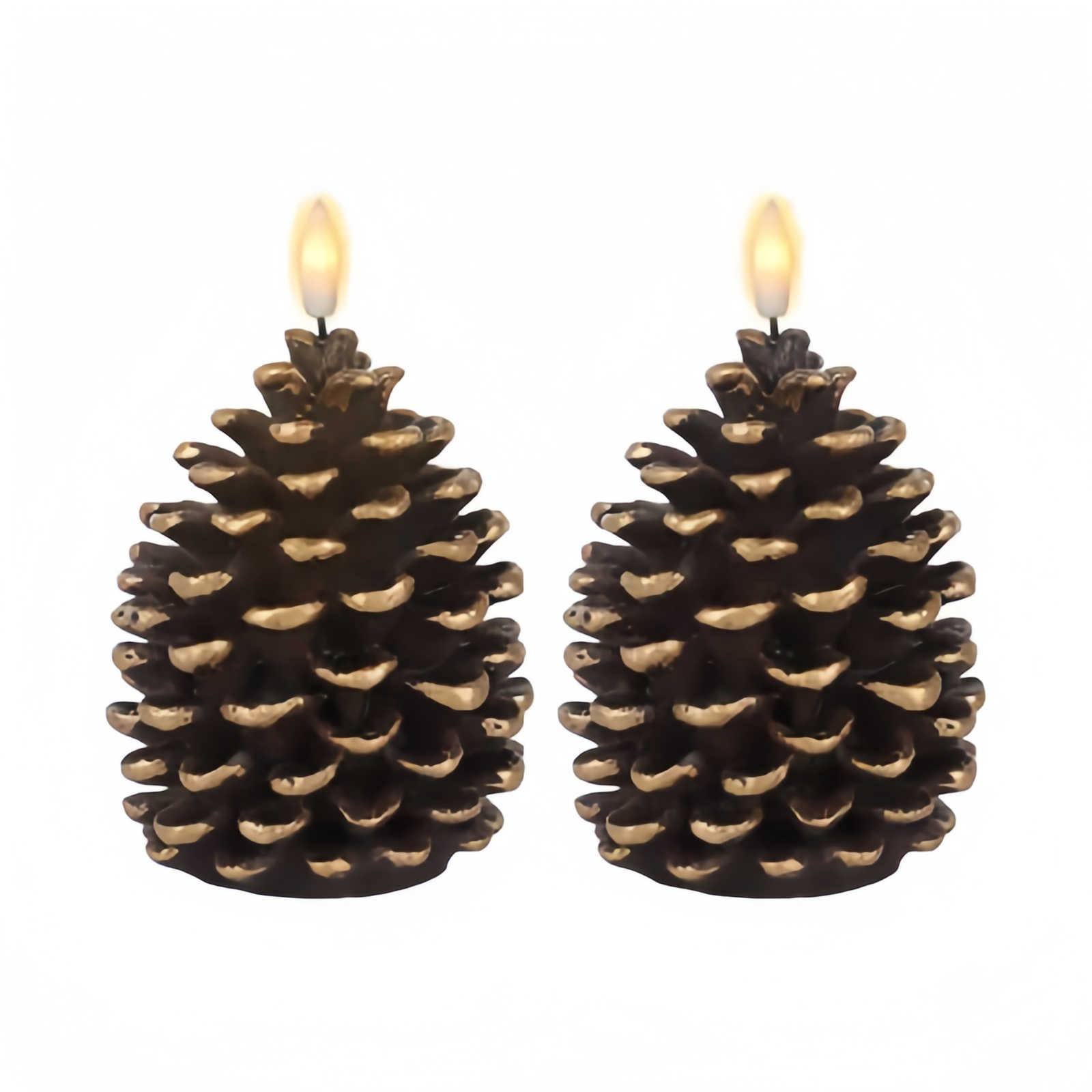 ✨Flameless Pinecone Candles Battery Operated