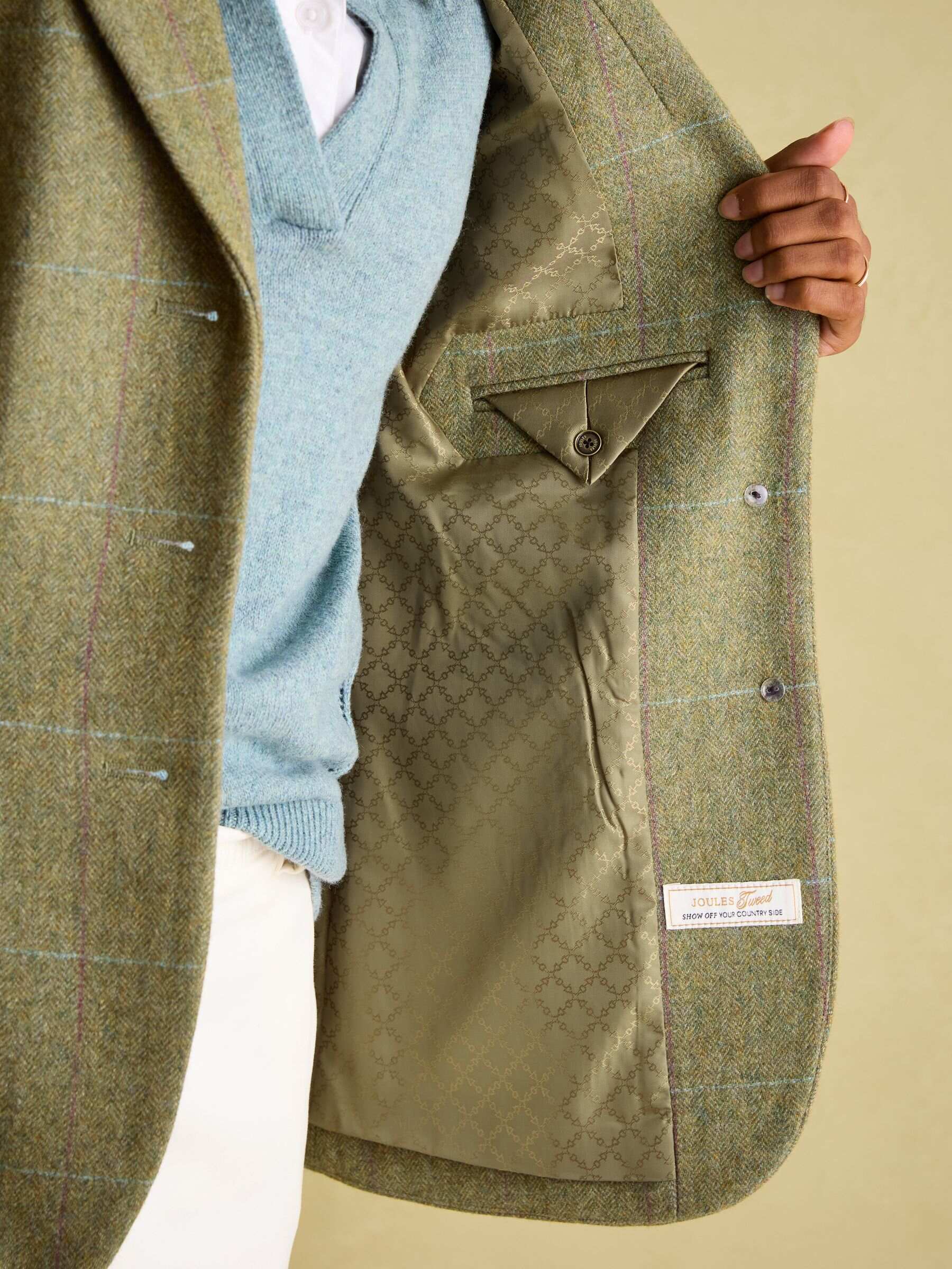 Fayfair Khaki Green Tweed Hacking Jacket