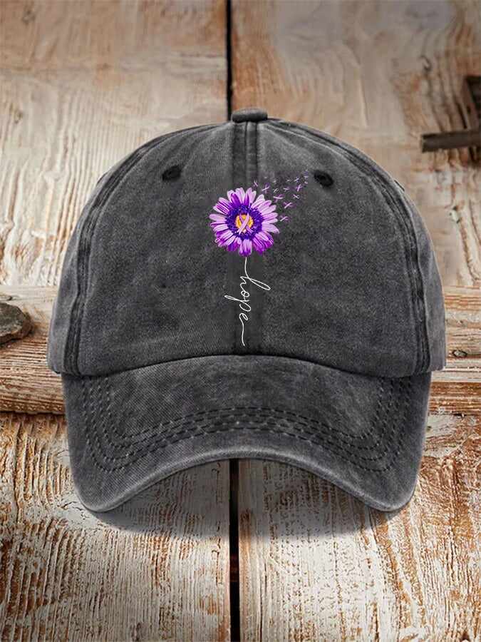 Purple Ribbon Alzheimer's Awareness Fighter Supporter Hat
