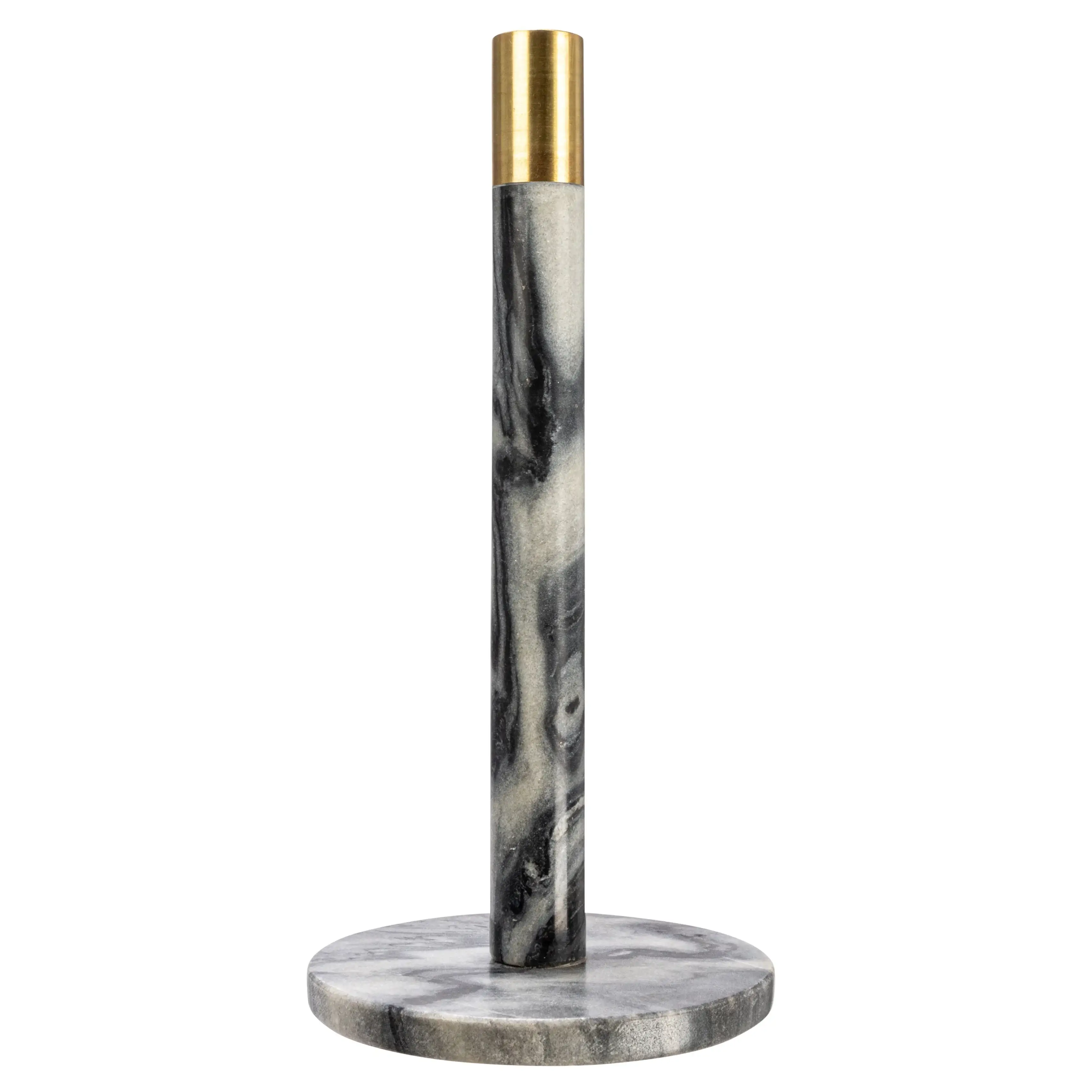 Marble Paper Towel Holder with Brass Accent Band