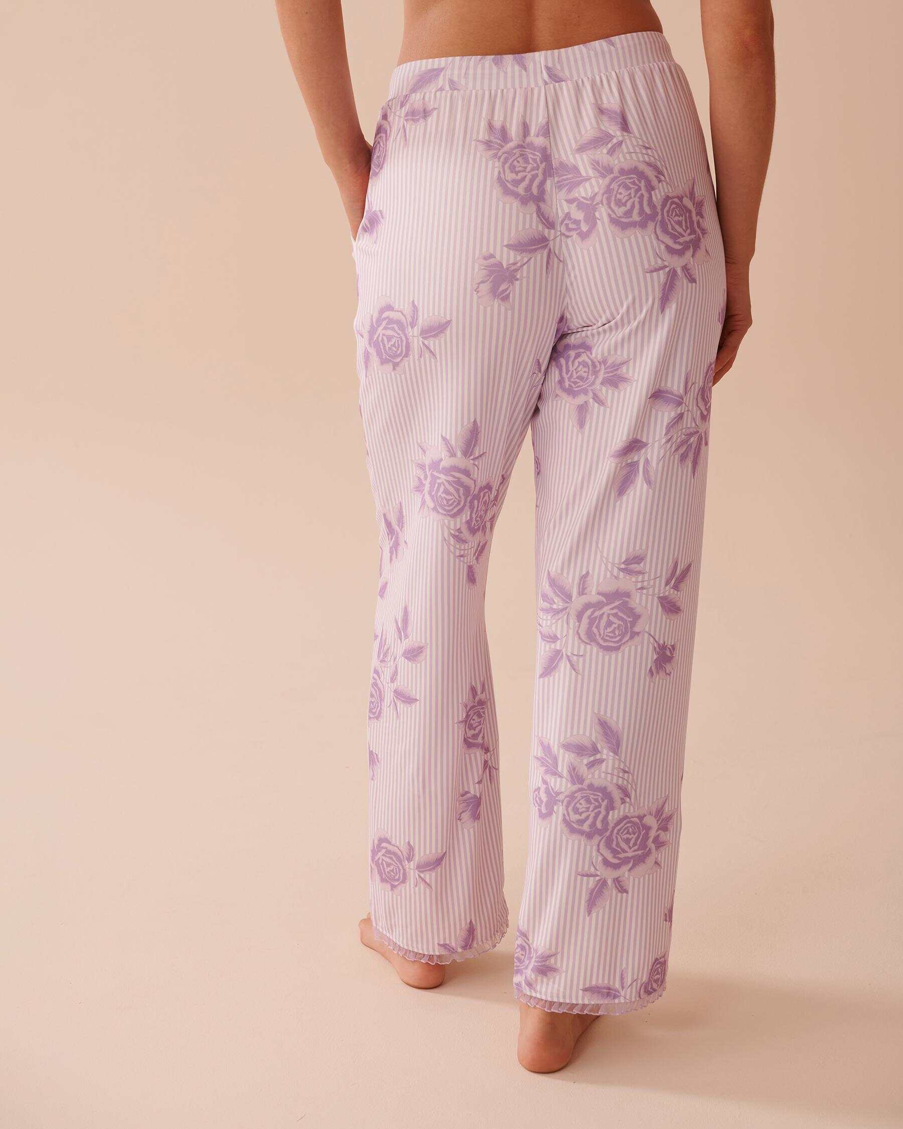 Lilac Rose Print Super Soft Pajama Pants