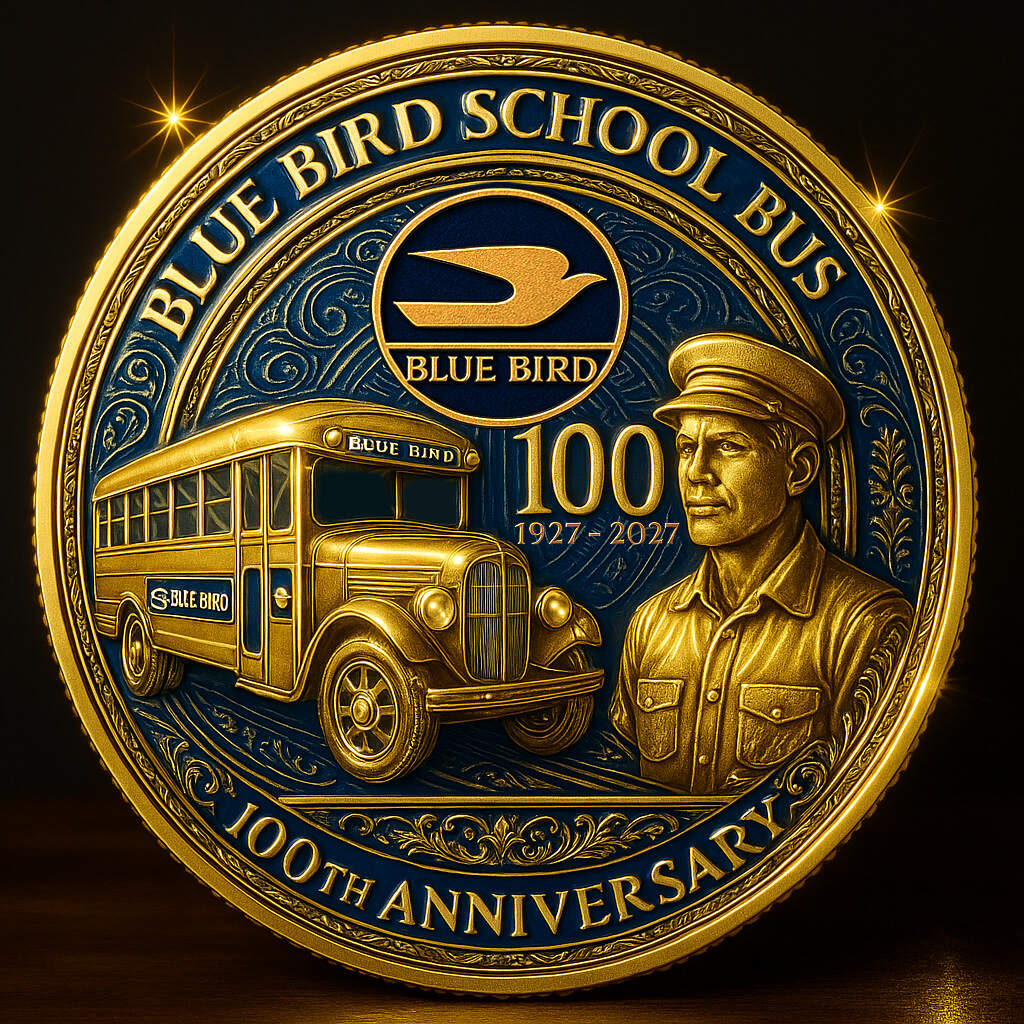 Blue Bird School Bus · 100th Anniversary 1927-2027 Commemorative Coin