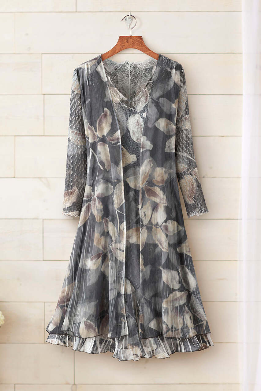 Nocturnal Foliage Jacket Dress by Komarov