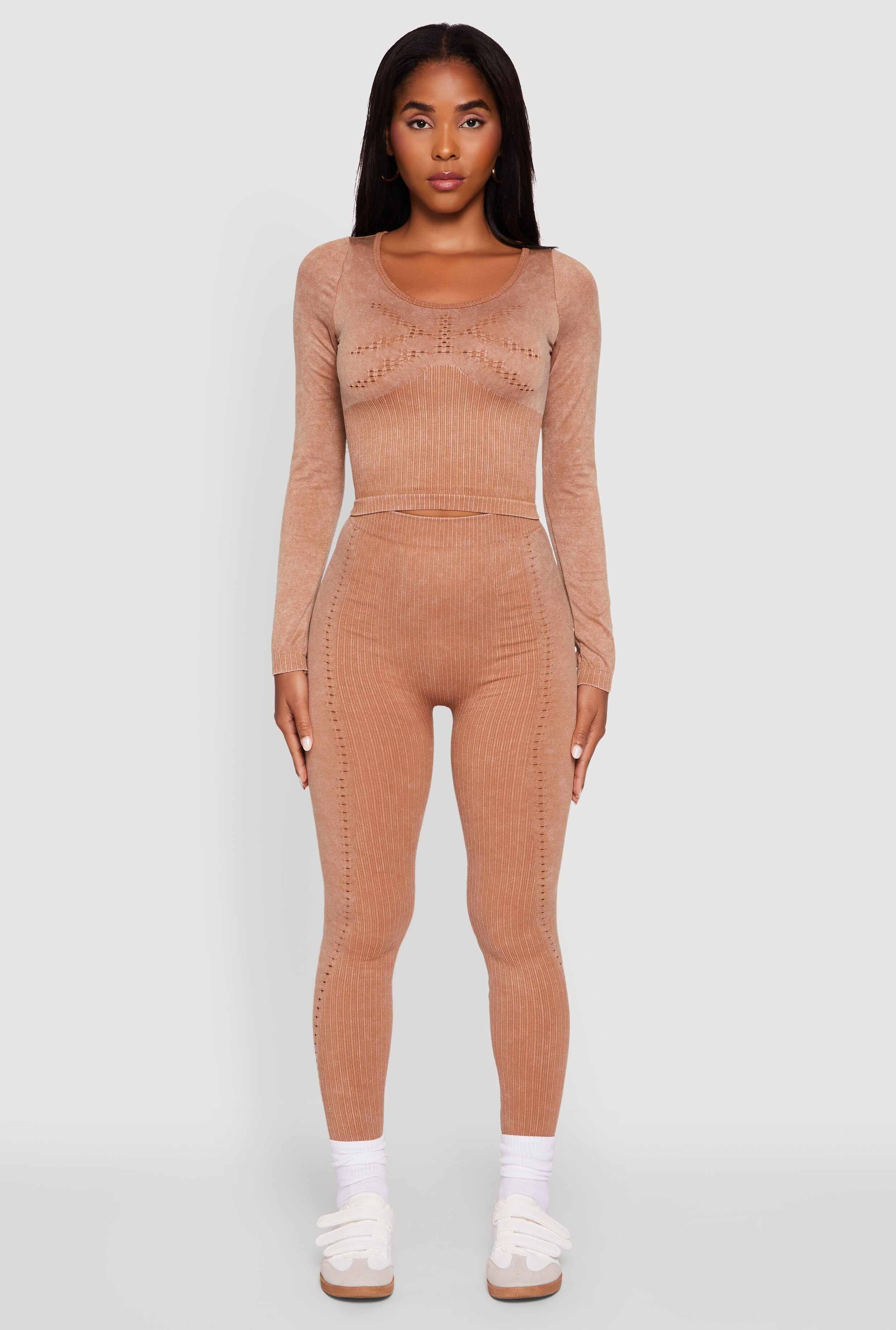 Seamless Laser Cut Corset Detail Crop Top