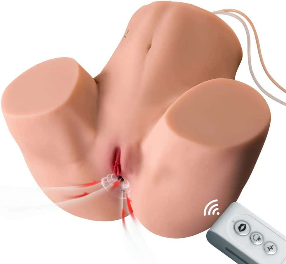 EU Stock - TPE 24.25 lbs Nature Skin Real Size Big Butt Realistic Sex Doll Torso With Auto Vagina Sucking