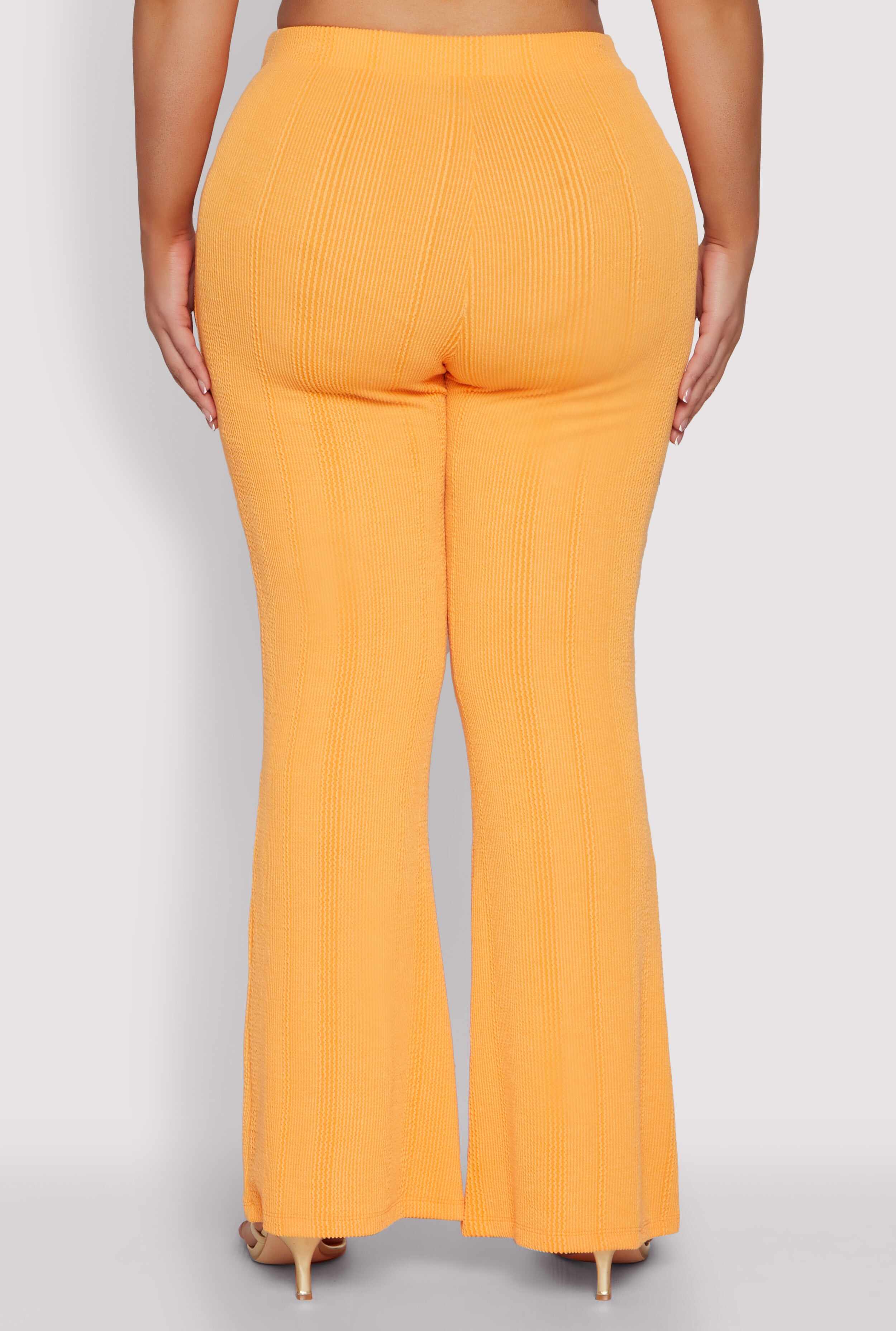 Plus Size Shadow Stripe Flared Pants