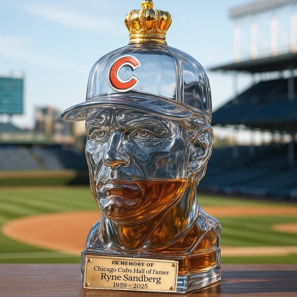 IN MEMORY OF Ryne Sandberg Whiskey Bottle
