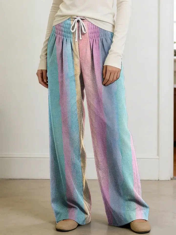 🔥Summer Arrivals🌟Women's Geometry Color Splicing Gradient Art Print Casual Pants