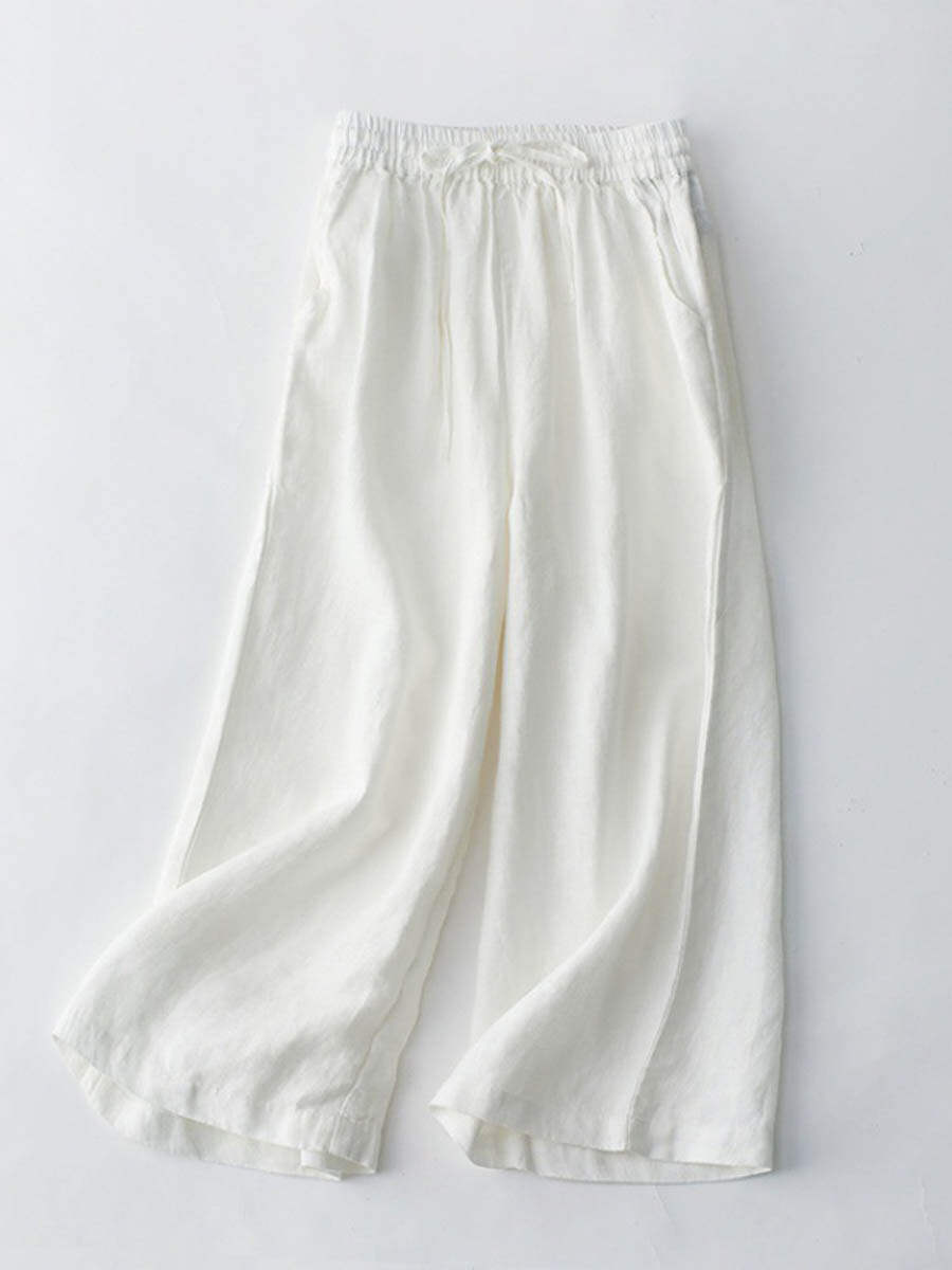 🔥Summer Arrivals🌟Women's Breathable Elastic Pocket Lazy Casual Cotton And Linen Loose Pants