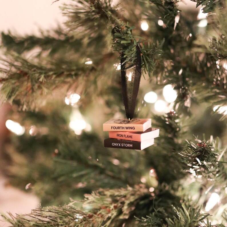 Fourth Wing Mini Book Stack Ornament