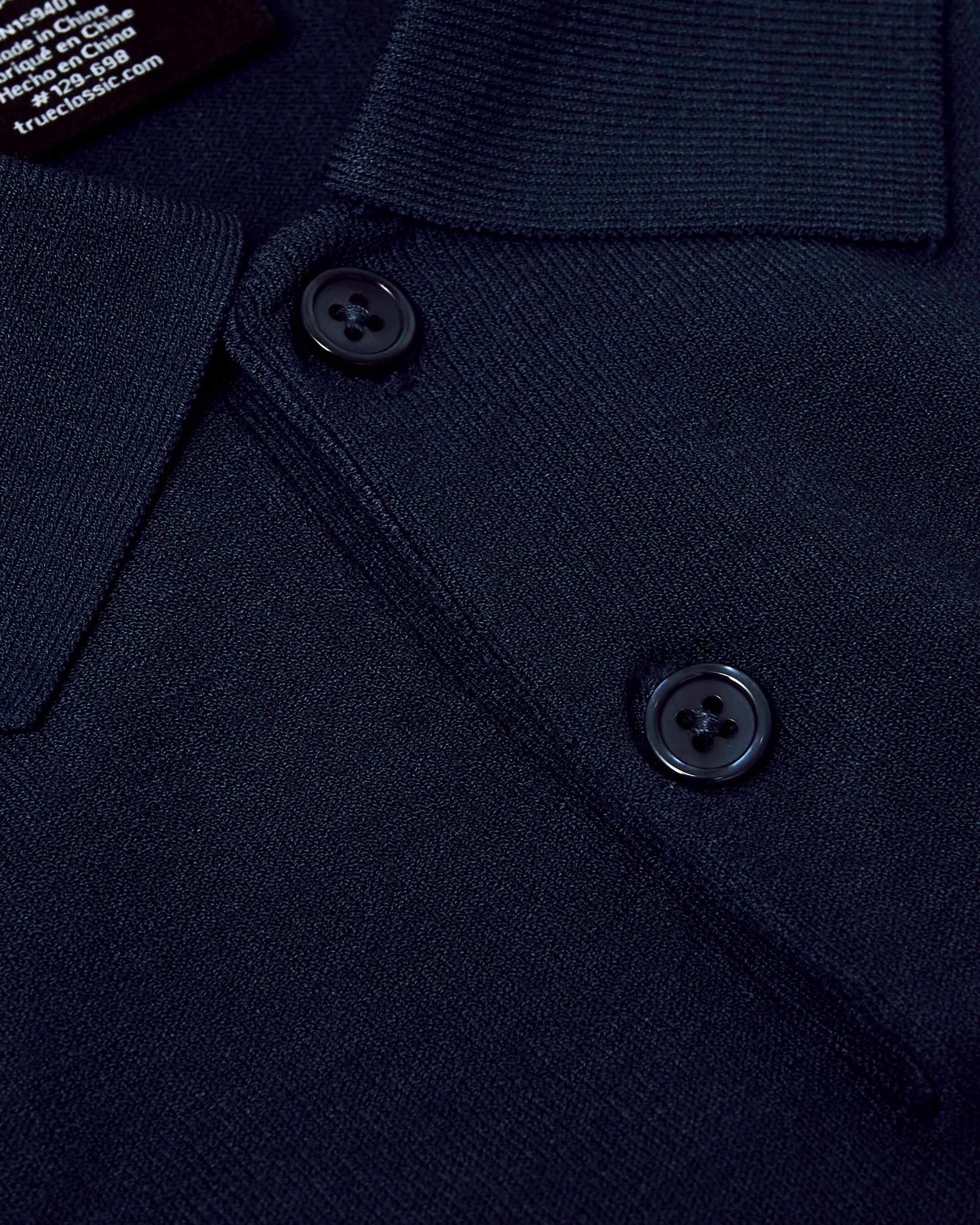 Navy Short Sleeve Sweater Polo
