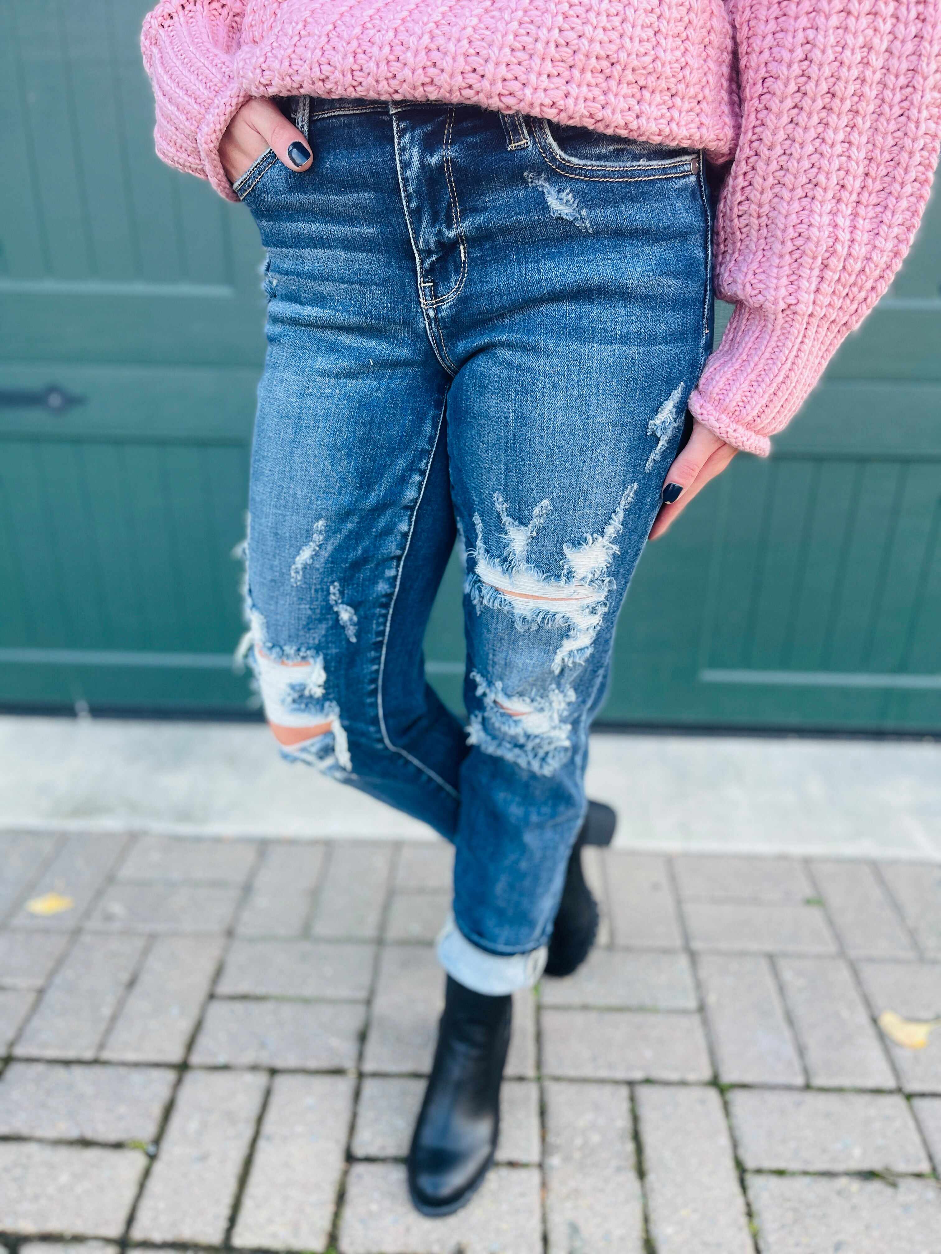 Plus/Reg Now Or Never Mid-Rise Boyfriend Jeans