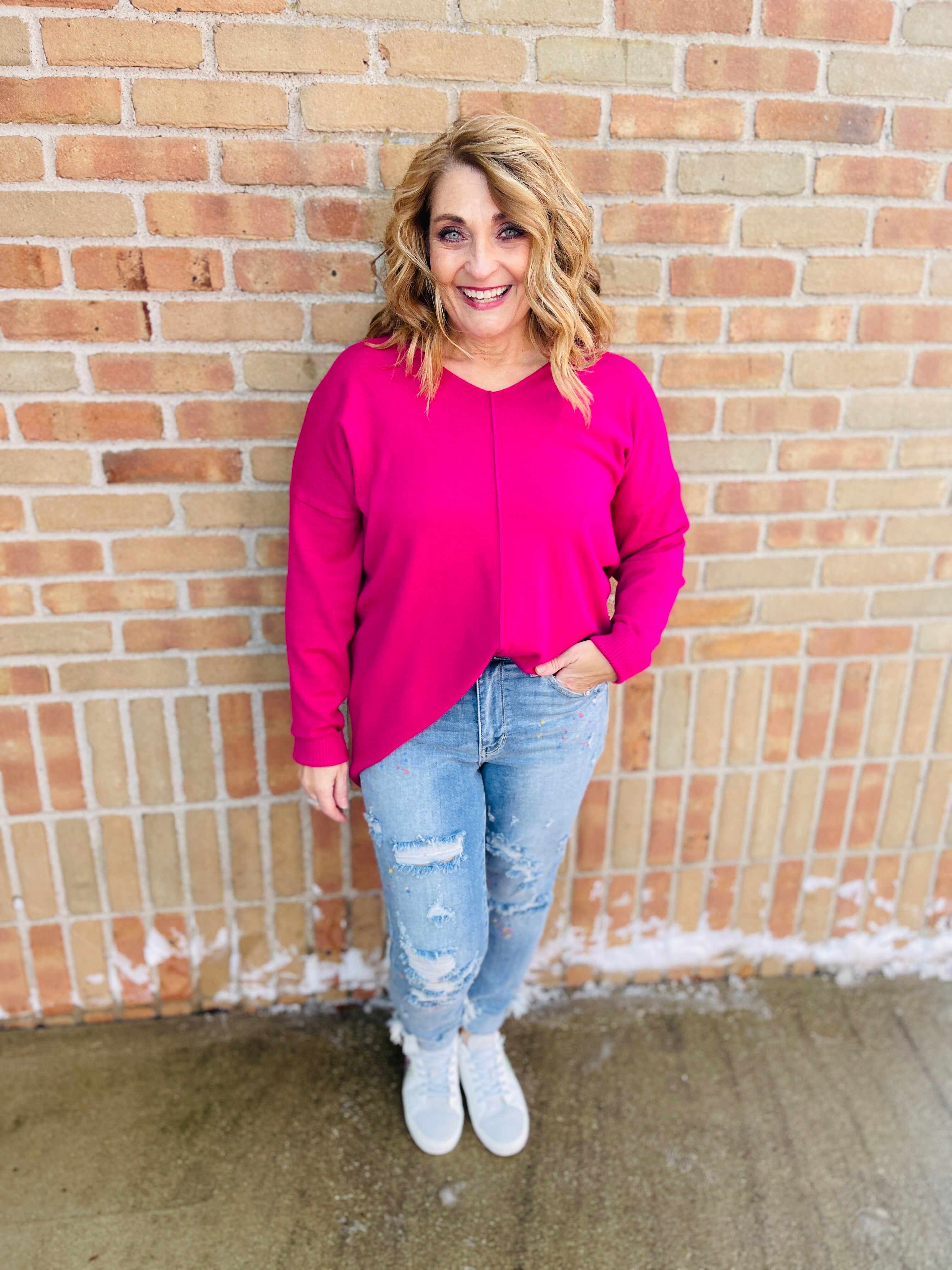 Plus/Reg Color Me Happy Boyfriend Jeans